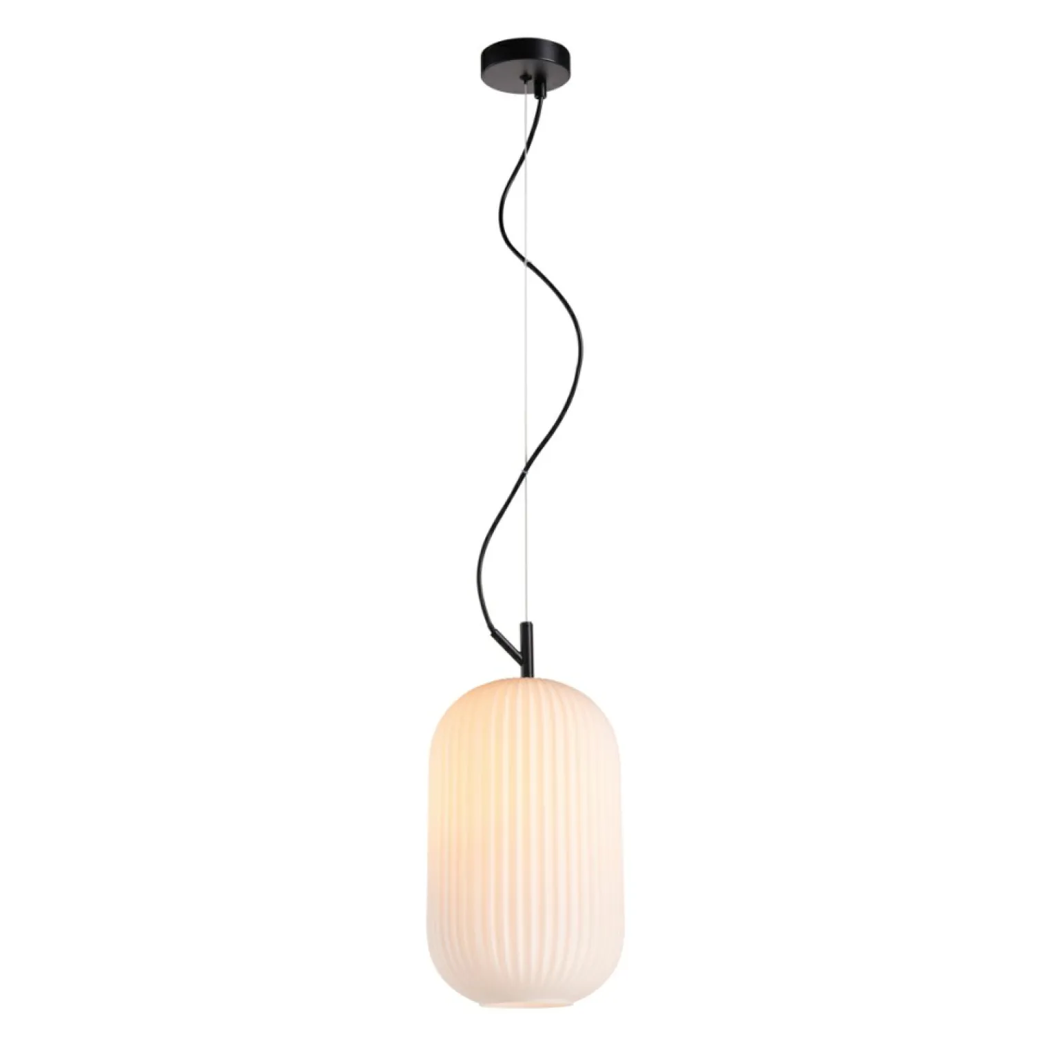 Online Smukła lampa wisząca, ryflowany klosz PND-64536C-M-BL-OPA RUES | Kaja Żyrandole Nowoczesne