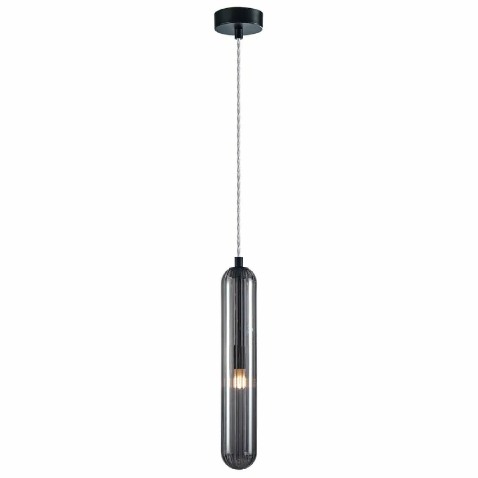 Shop Smukły zwis z ryflowanym, dymionym kloszem ML0337 PAX | Kaja Żyrandole Nowoczesne