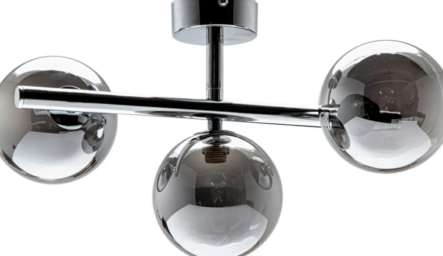 Best Srebrna lampa sufitowa z 3 dymionymi kloszami 5663 z serii LUNA | Kaja Żyrandole Nowoczesne