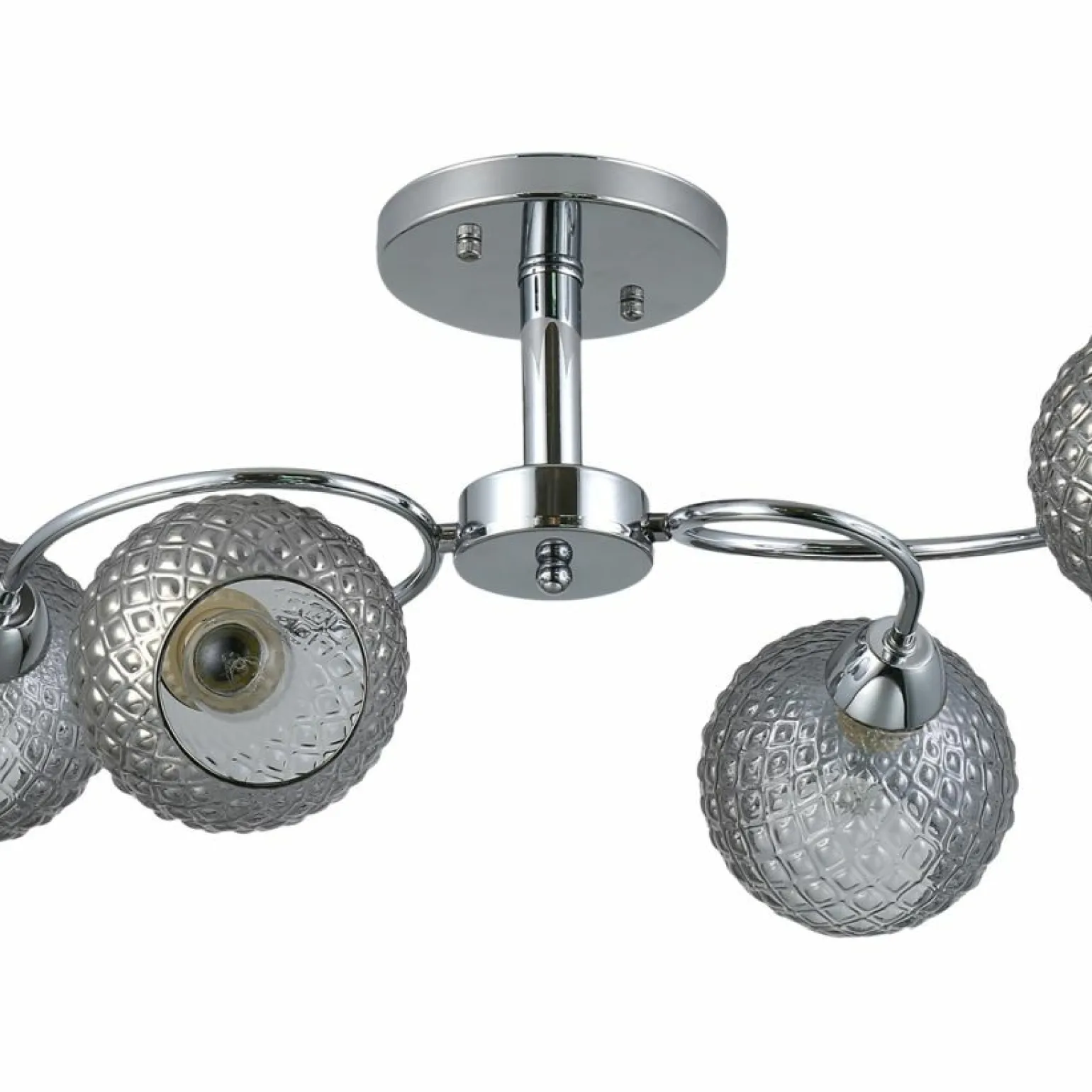 Hot Srebrna lampa sufitowa z ozdobnymi kloszami ML9750 OAKLAND | Kaja Żyrandole Nowoczesne