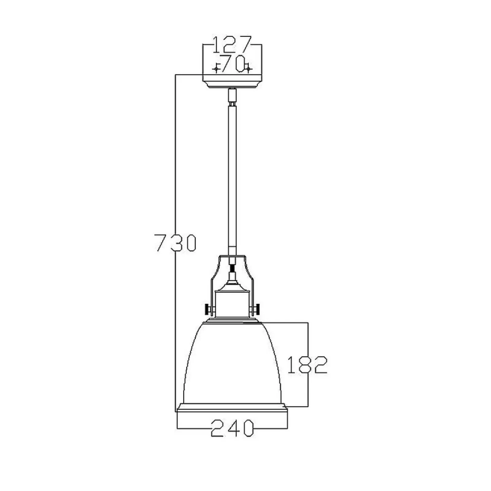 Sklep Kaja Srebrna lampa wisząca, pojedyncza FE-HOBSON-P-M-SN z serii HOBSON* Randole Tradycyjne