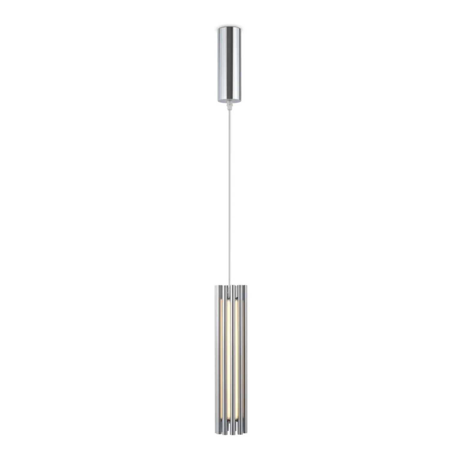 Shop Srebrna lampa wisząca, wbudowany LED MOD410PL-L12CH3K z serii SONATA Żyrandole Nowoczesne