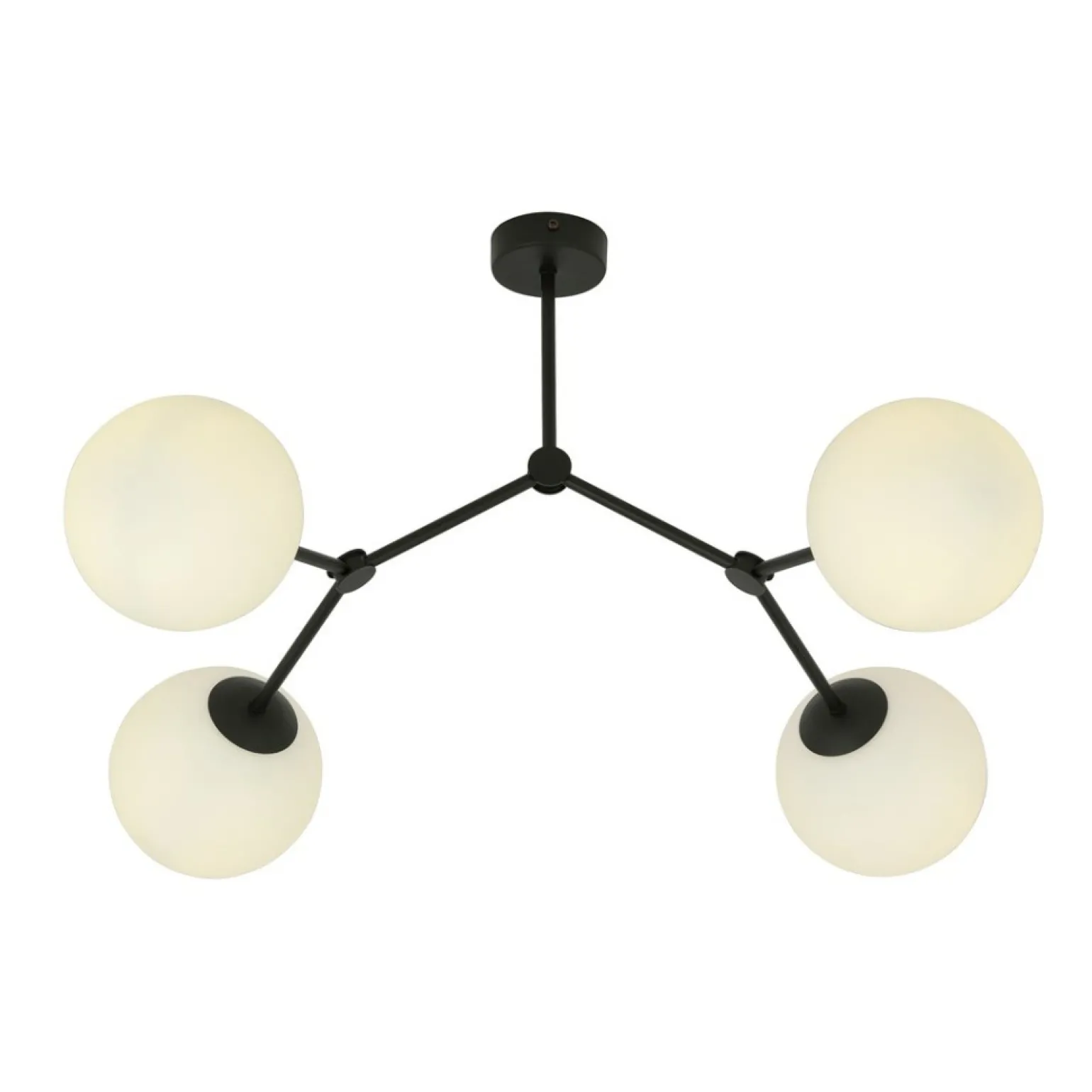 Best Stylowa, czarna lampa sufitowa z białymi kloszami 1133/4 SPACE | Kaja Żyrandole Nowoczesne