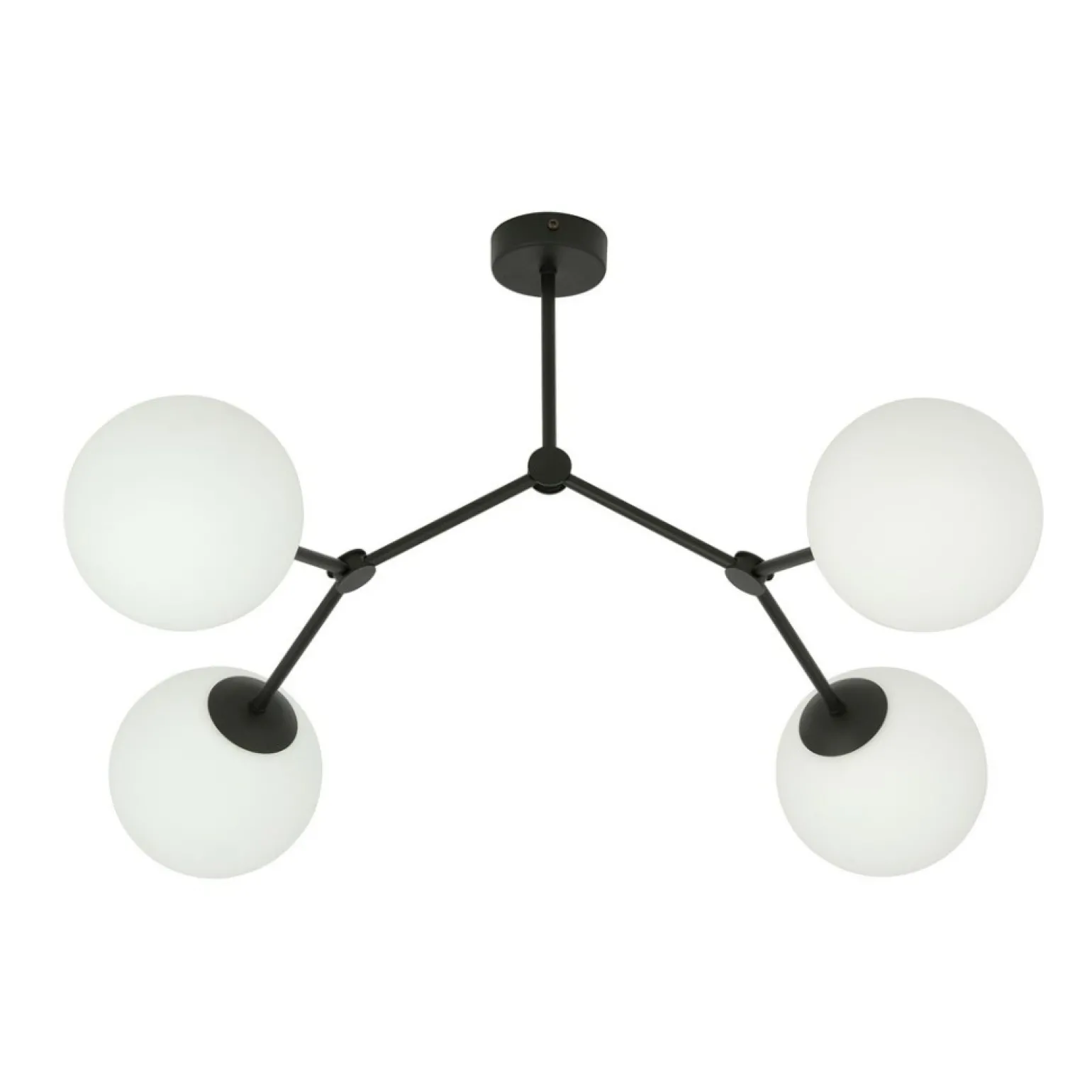 Best Stylowa, czarna lampa sufitowa z białymi kloszami 1133/4 SPACE | Kaja Żyrandole Nowoczesne