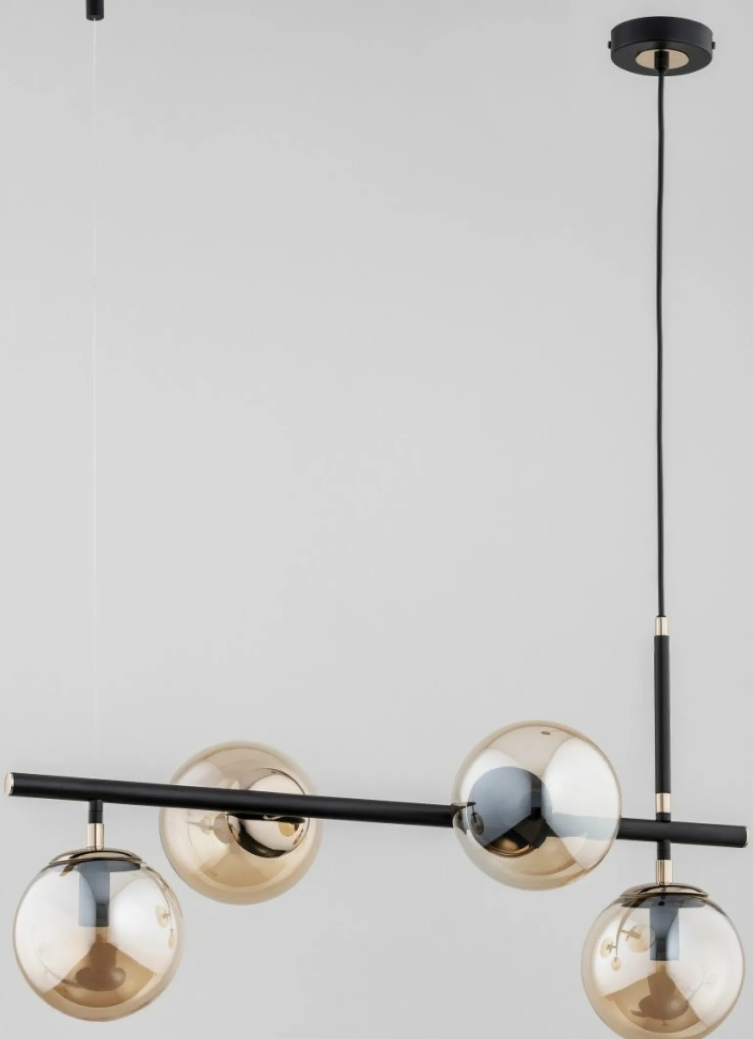Best Sale Stylowa, czarno-złota lampa wisząca, 4 klosze AL 63039 | Kaja Żyrandole Nowoczesne