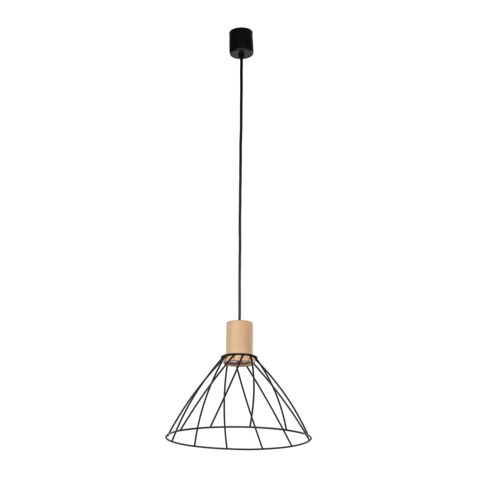 Best Stylowa, druciana lampa wisząca TK 10156 MODESTO WOOD SOSNA | Kaja Żyrandole Nowoczesne