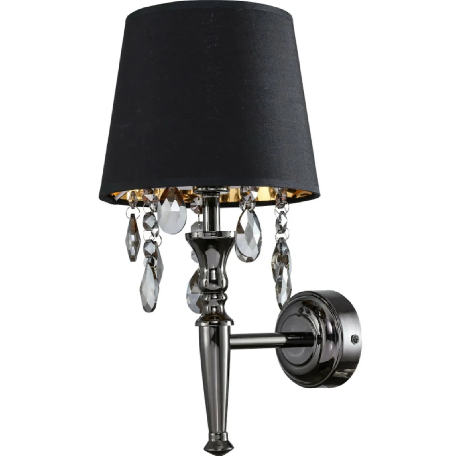 Sklep Kaja Stylowa lampa ścienna z kryształkami LP-0412/1W BK VIGO | Kaja* Kinkiety Tradycyjne