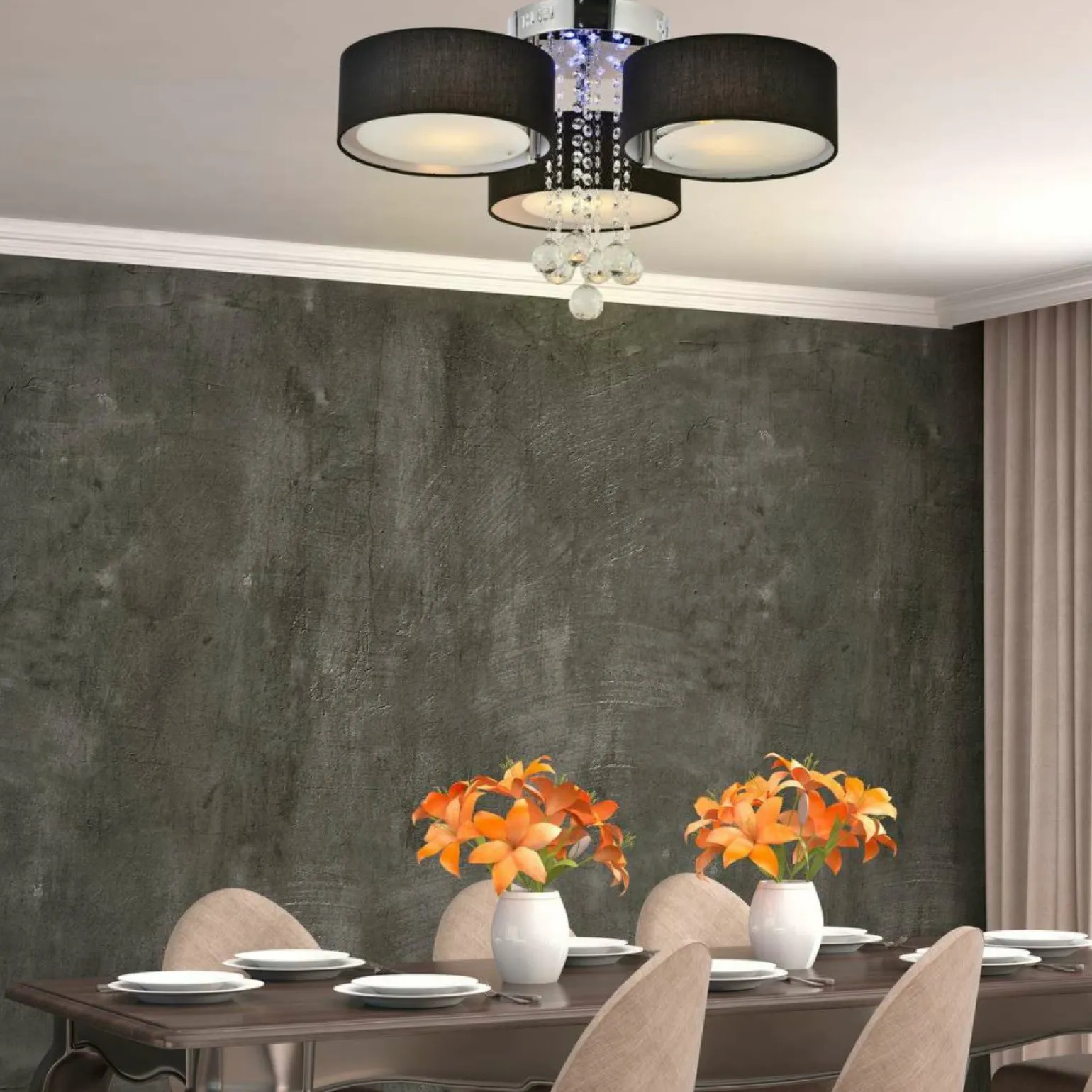 Sale Stylowa lampa do sypialni glamour LP-991/3C BK GAMBELA | Kaja Żyrandole Nowoczesne