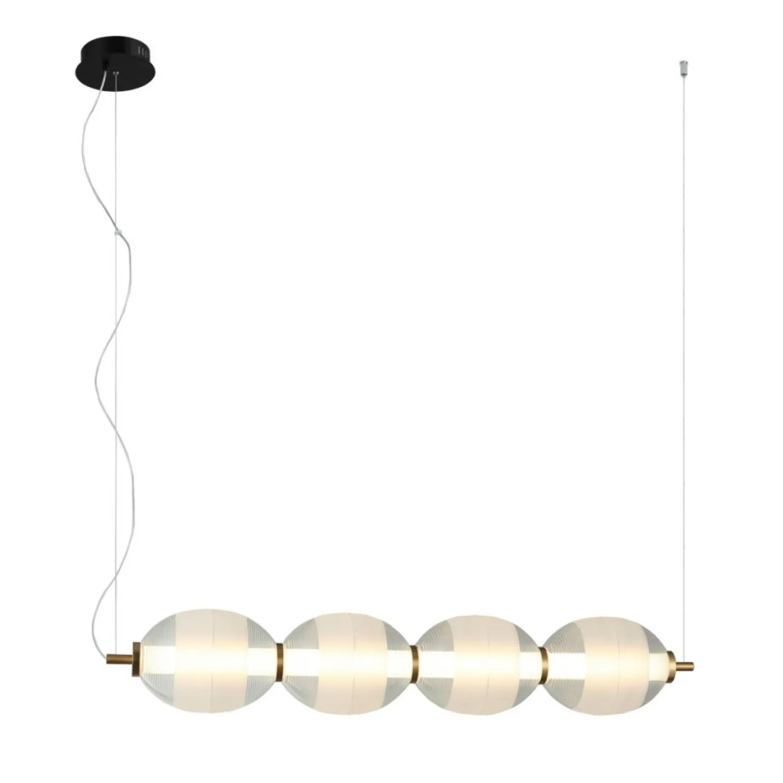 Best Stylowa lampa LED nad wyspę kuchenną PND-45372-4-WH-CL RINOT | Kaja Żyrandole Nowoczesne