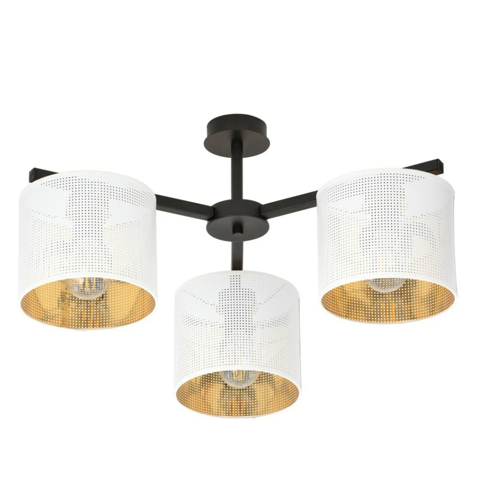 Cheap Stylowa lampa sufitowa z biało-złotymi abażurami 1145/3 JORDAN | Kaja Żyrandole Nowoczesne