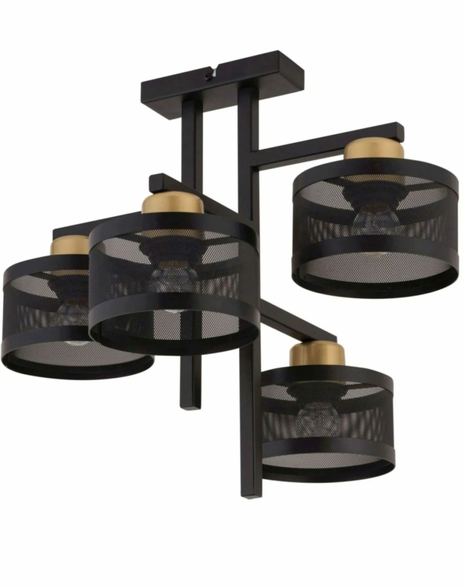 Shop Stylowa lampa sufitowa z drucianymi kloszami SIG 32135 OFF CZ/ZŁ Żyrandole Nowoczesne