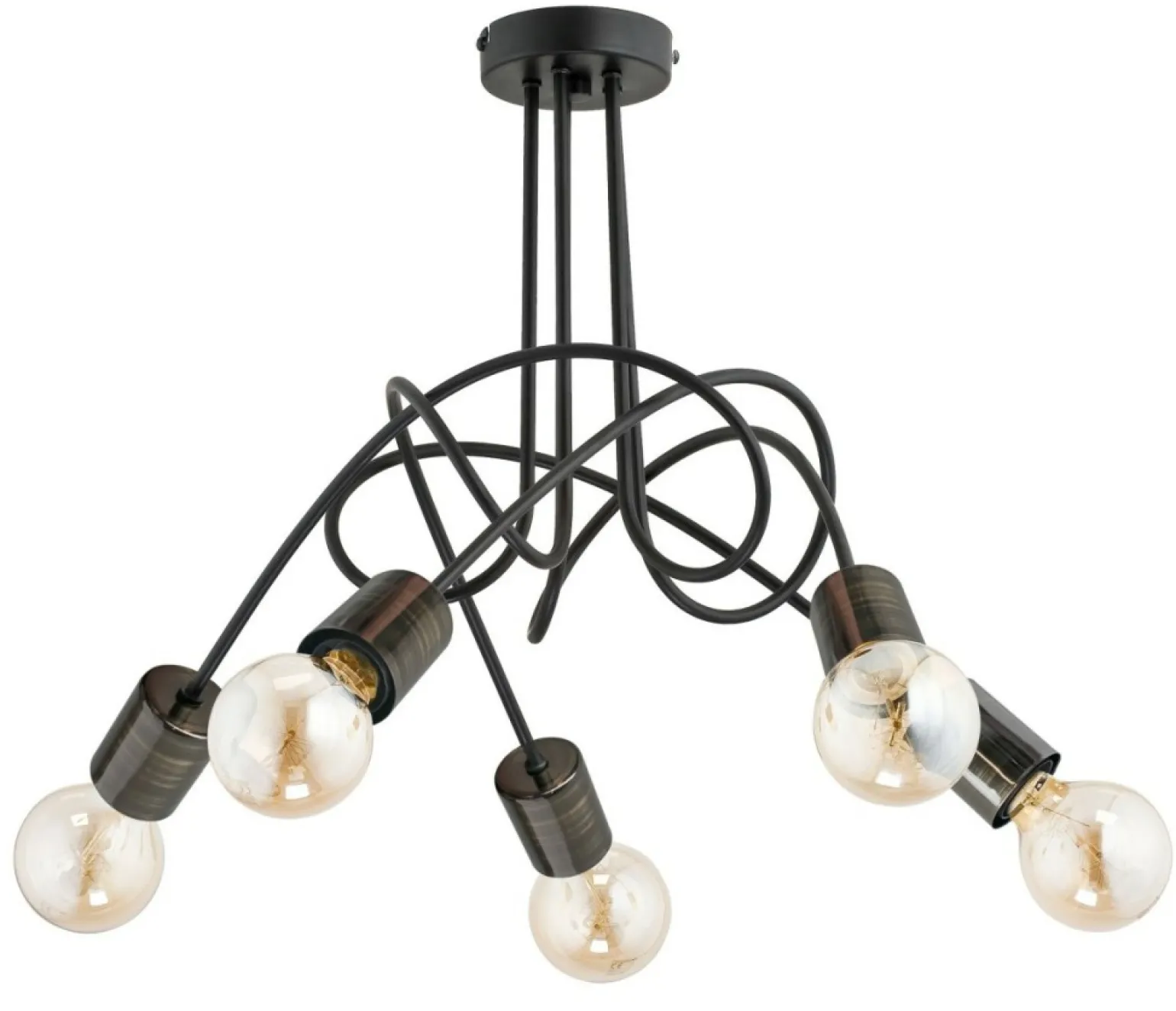 Clearance Stylowa lampa sufitowa z odkrytymi żarówkami AL 26045 | Kaja Żyrandole Nowoczesne