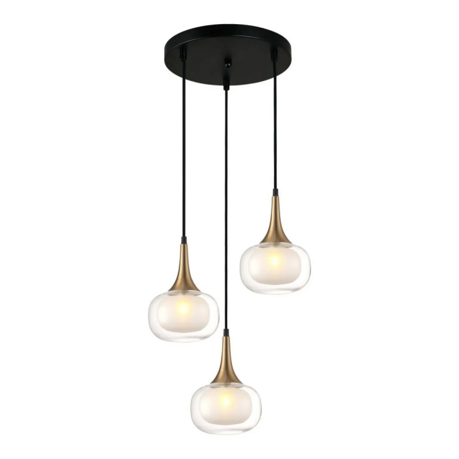 Outlet Stylowa lampa wisząca do sypialni PND-99709-3A-BRO-CL z serii KONILA Żyrandole Nowoczesne