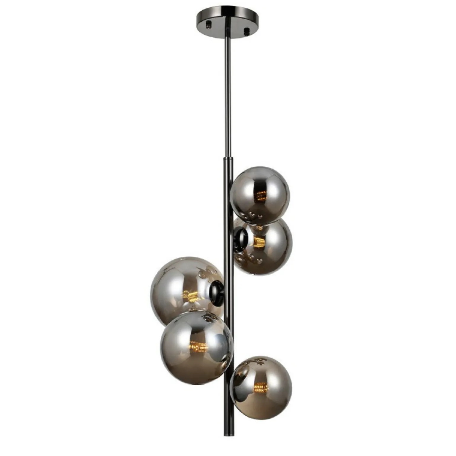 Best Stylowa lampa wisząca do sypialni PND-406007-V5A-BCR z serii CANELLO Żyrandole Nowoczesne