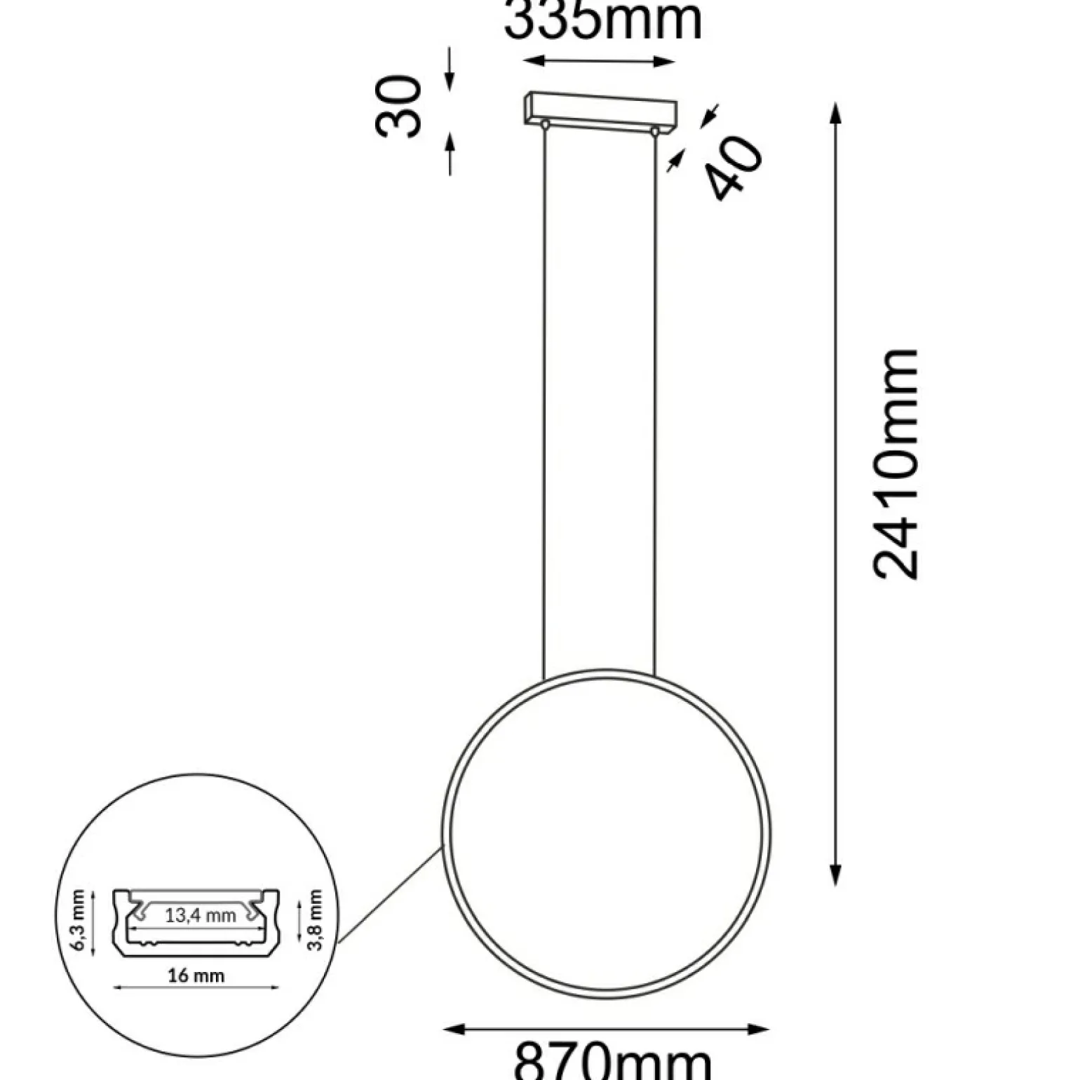 Best Sale Stylowa lampa wisząca duże koło ⌀87cm 3000K ANT 5314 AGARO | Kaja Żyrandole Nowoczesne