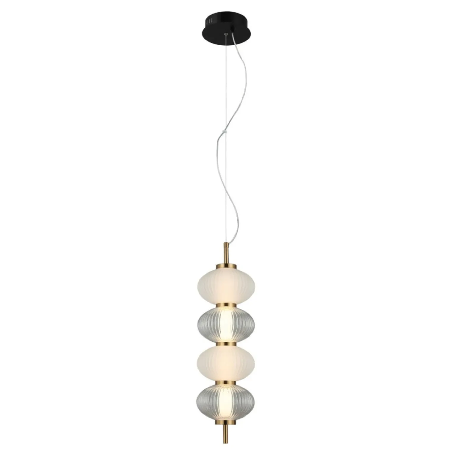 Outlet Stylowa lampa wisząca LED do sypialni PND-84938-4V-BK TESTA | Kaja Żyrandole Nowoczesne