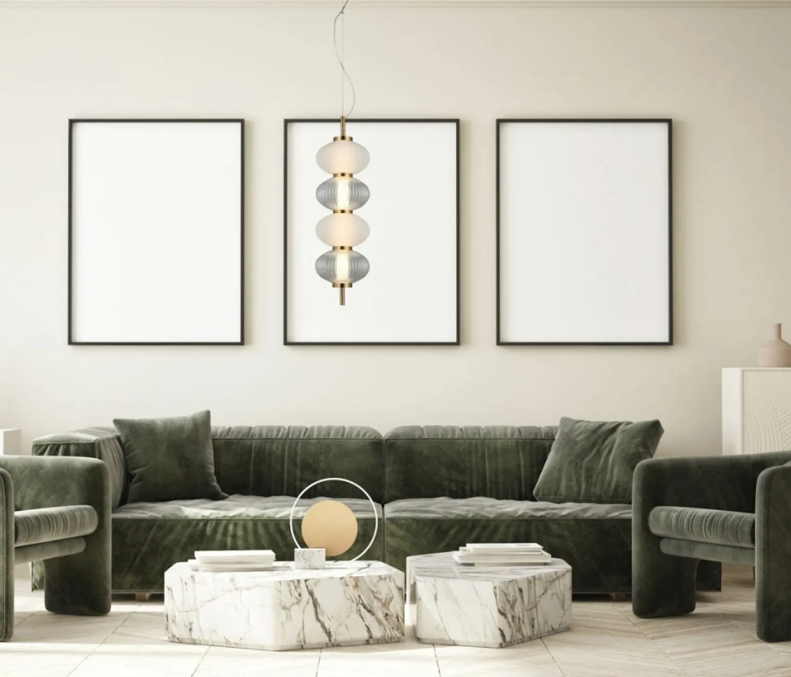 Outlet Stylowa lampa wisząca LED do sypialni PND-84938-4V-BK TESTA | Kaja Żyrandole Nowoczesne