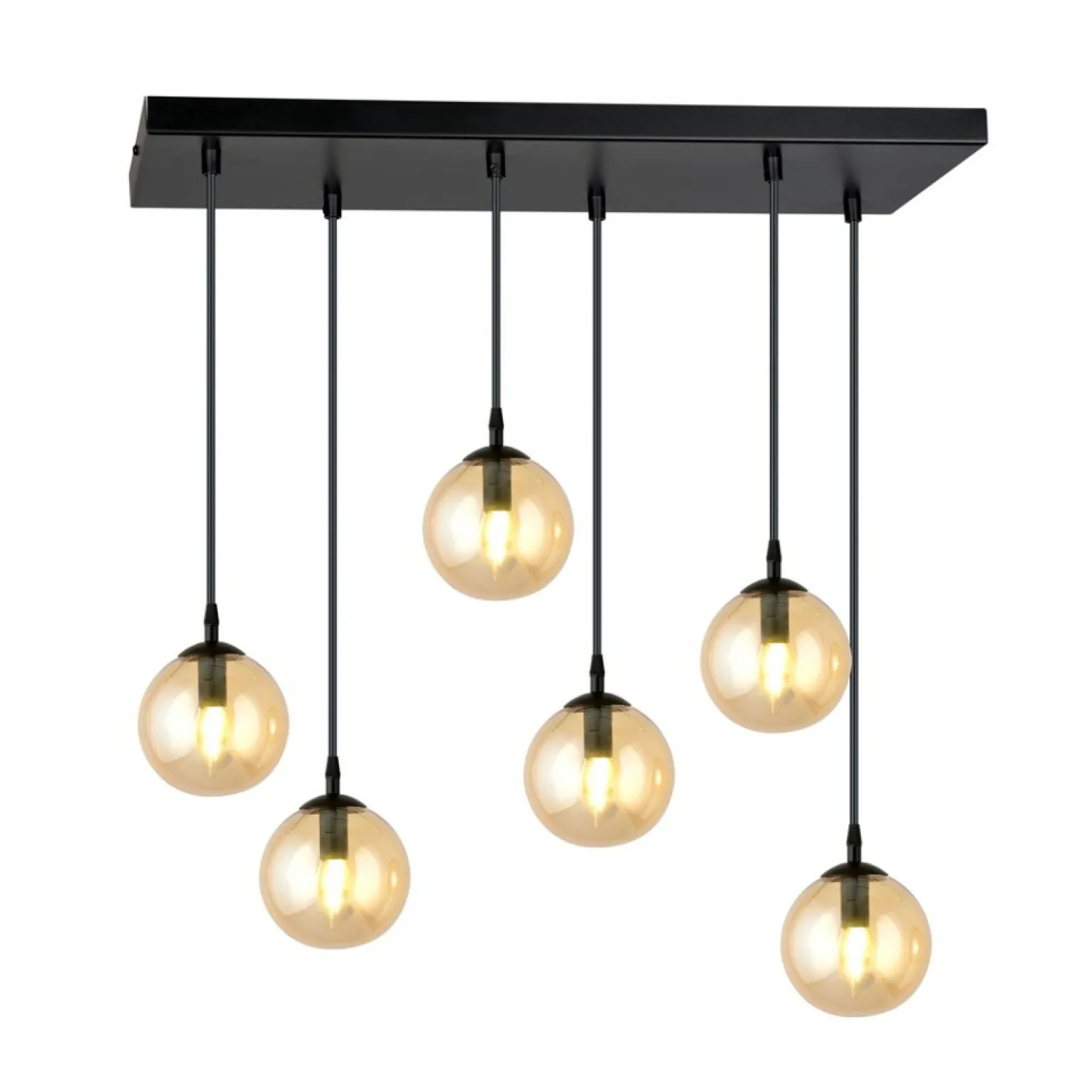 Best Stylowa lampa wisząca na listwie w kolorze miodu 713/6 | Kaja Żyrandole Nowoczesne
