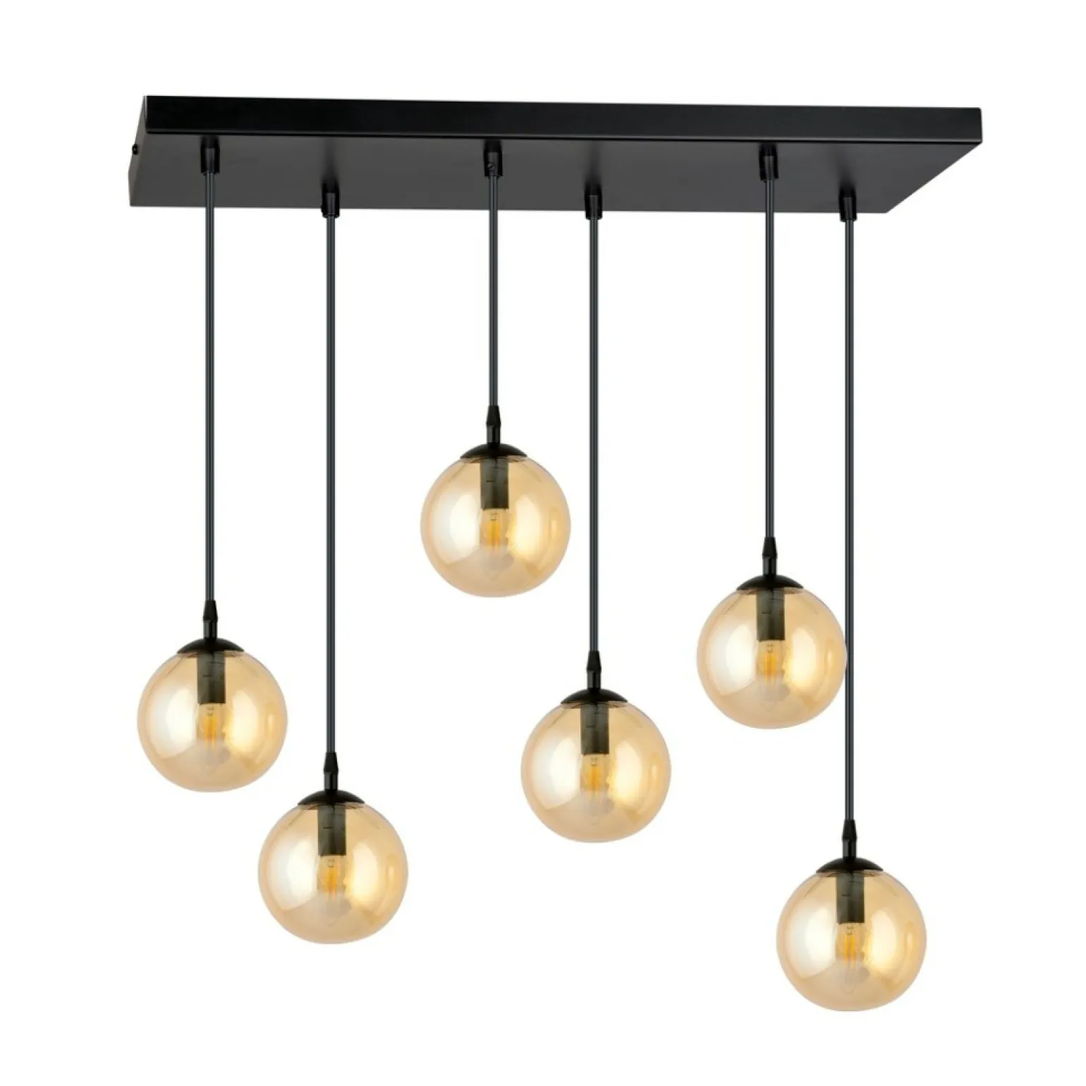 Best Stylowa lampa wisząca na listwie w kolorze miodu 713/6 | Kaja Żyrandole Nowoczesne