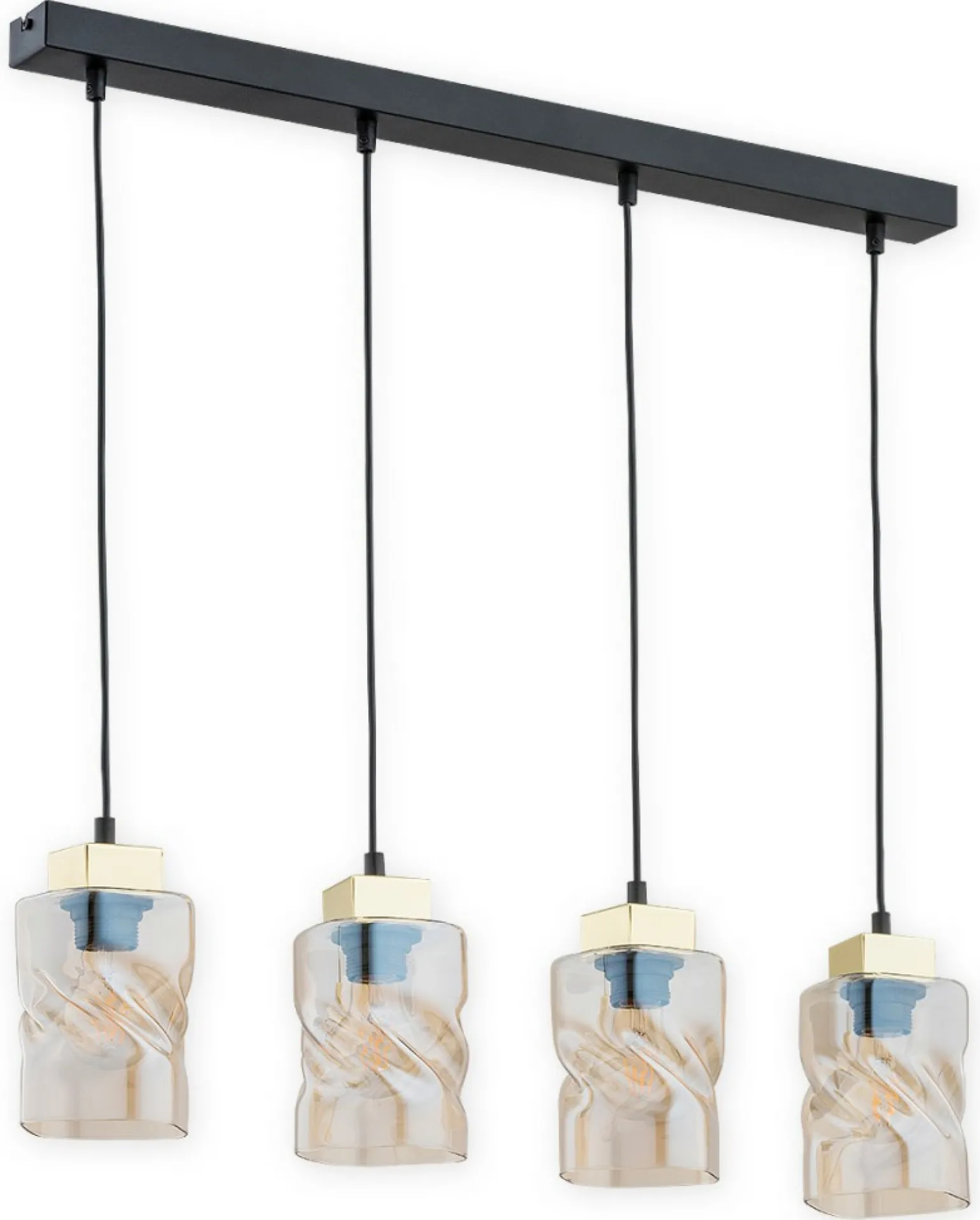 Best Stylowa lampa wisząca nad stół O2964 W4 CZA ZL MERU | Kaja Oświetlenie Żyrandole Nowoczesne