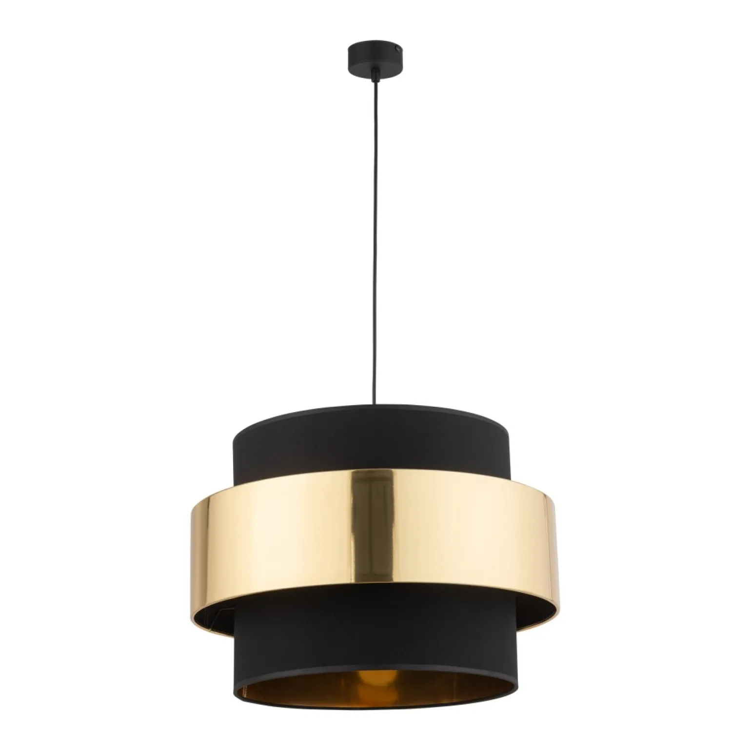 Shop Stylowa lampa wisząca z czarno-złotym abażurem TK 4706 CALISTO NEW Żyrandole Nowoczesne