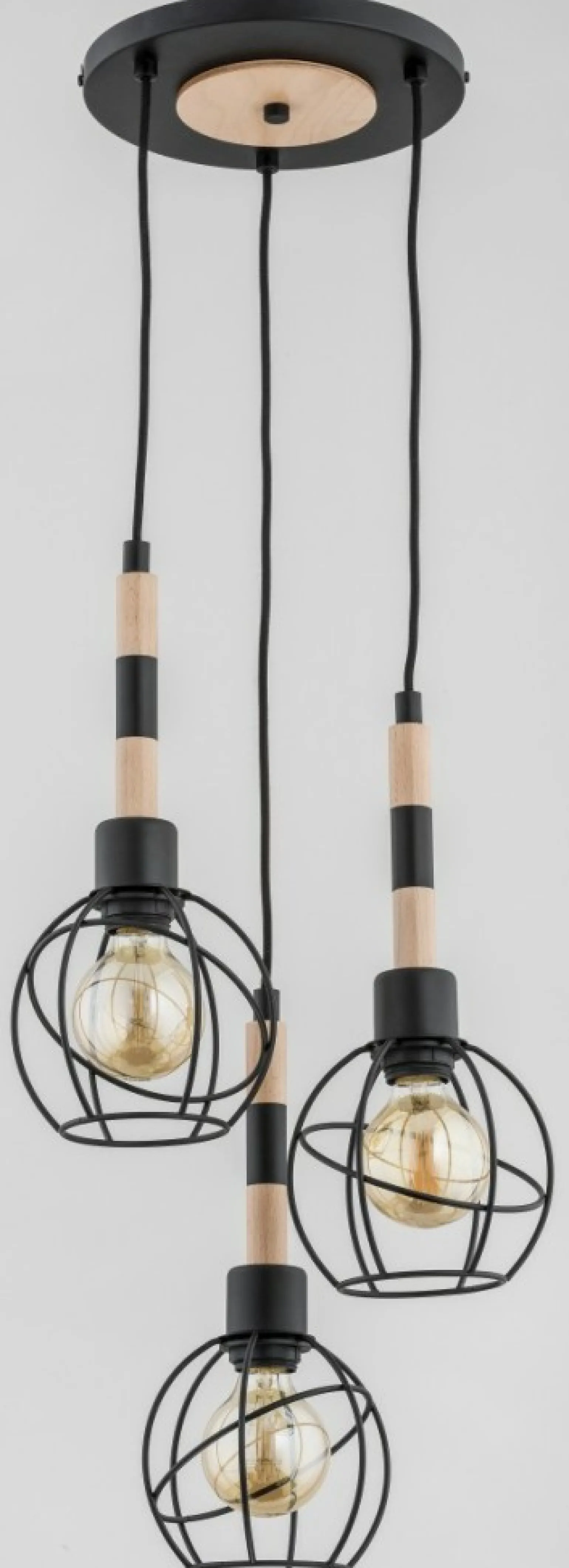 Fashion Stylowa lampa wisząca z elementami z drewna AL 61029 | Kaja Żyrandole Nowoczesne