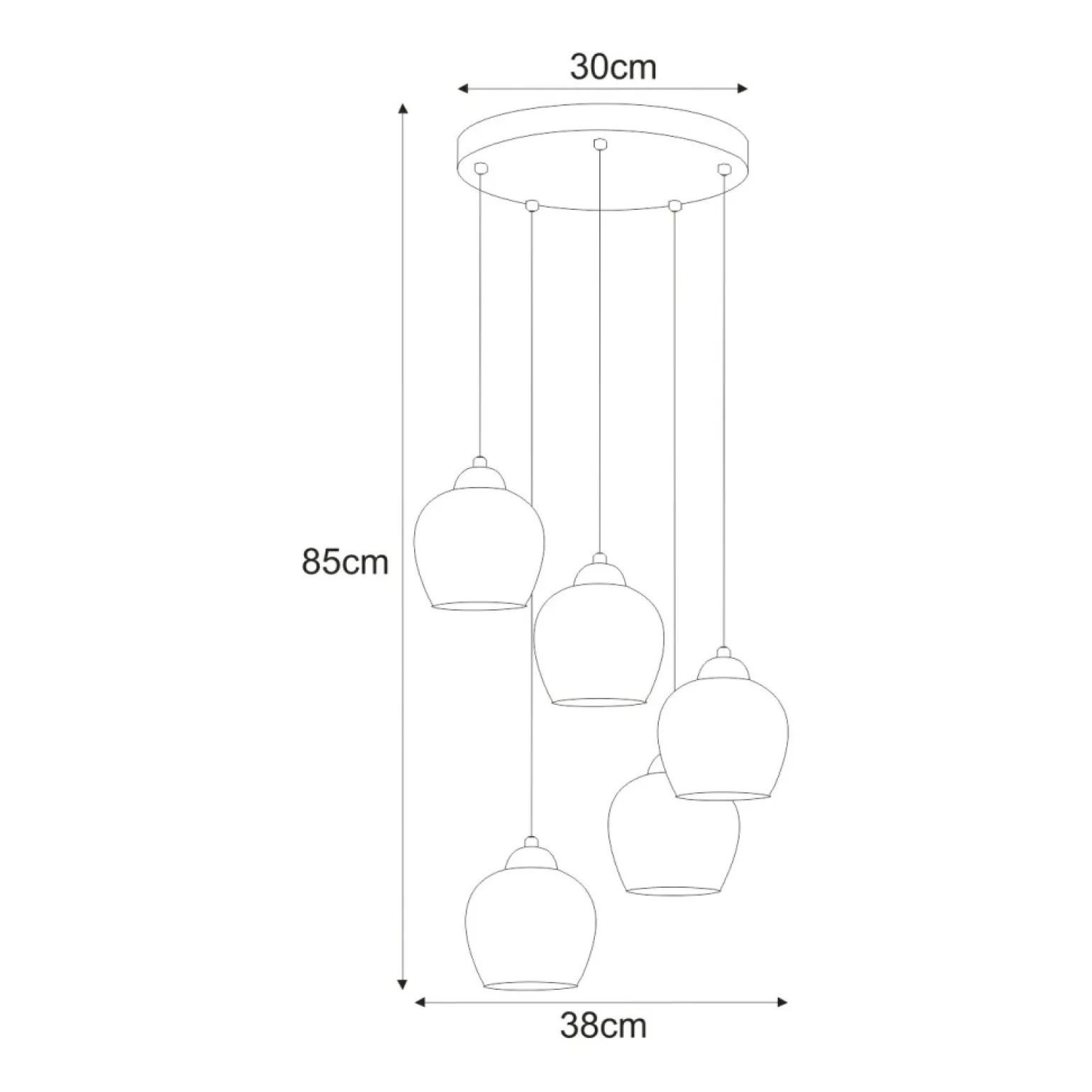 Best Sale Stylowa lampa wisząca z pięcioma punktami światła K-5612 z serii NIRA Żyrandole Nowoczesne