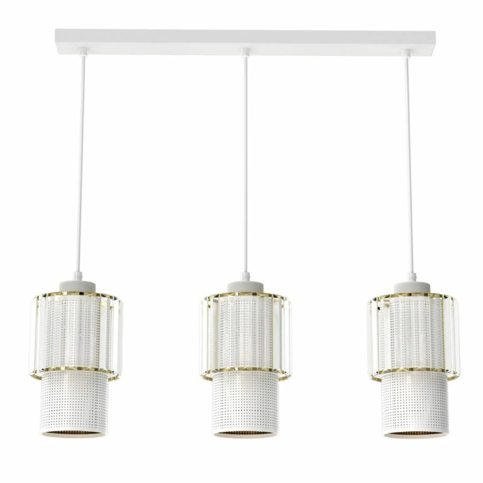 Shop Stylowa lampa wisząca z podwójnymi abażurami MLP8365 BLANCO | Kaja Żyrandole Nowoczesne