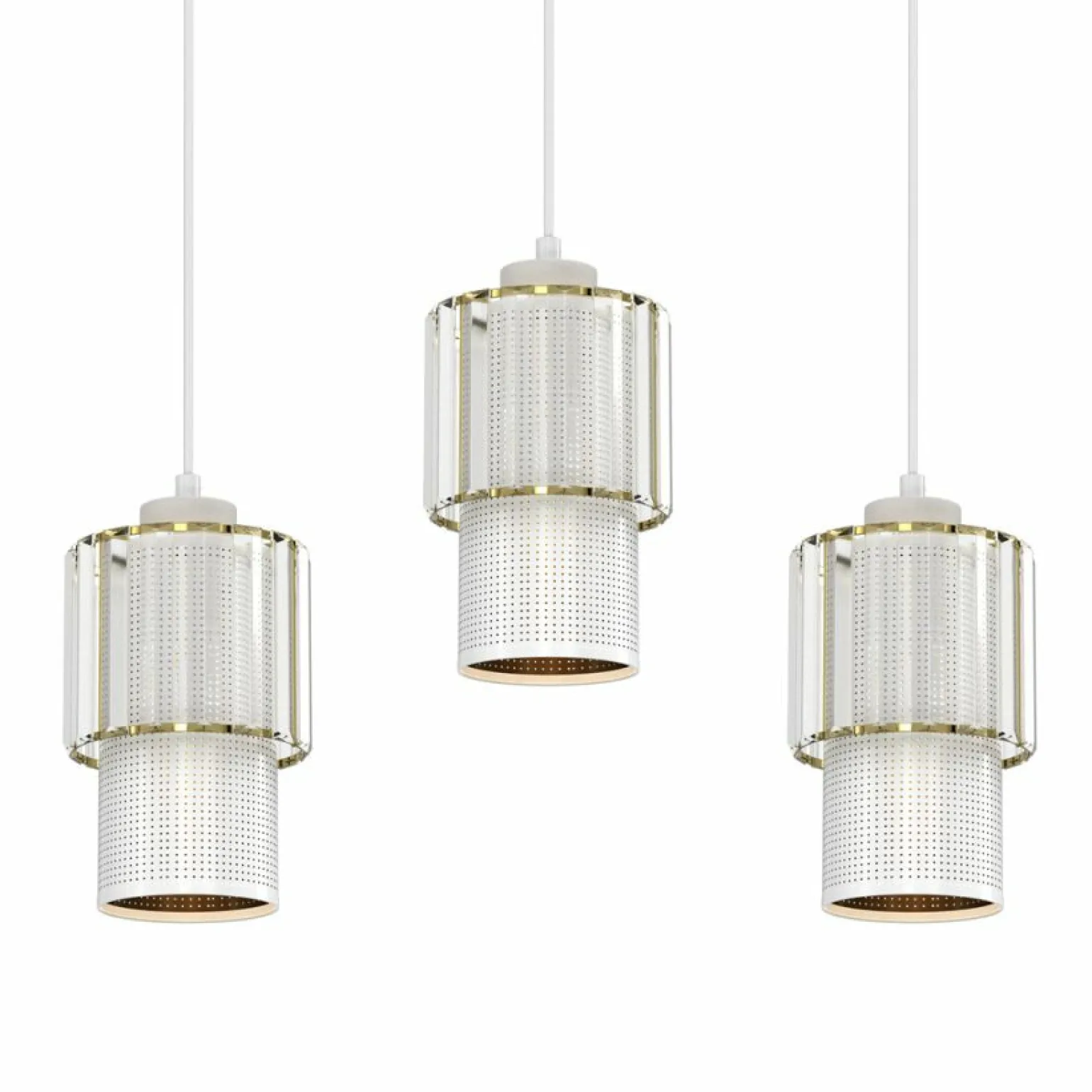 Shop Stylowa lampa wisząca z podwójnymi abażurami MLP8365 BLANCO | Kaja Żyrandole Nowoczesne