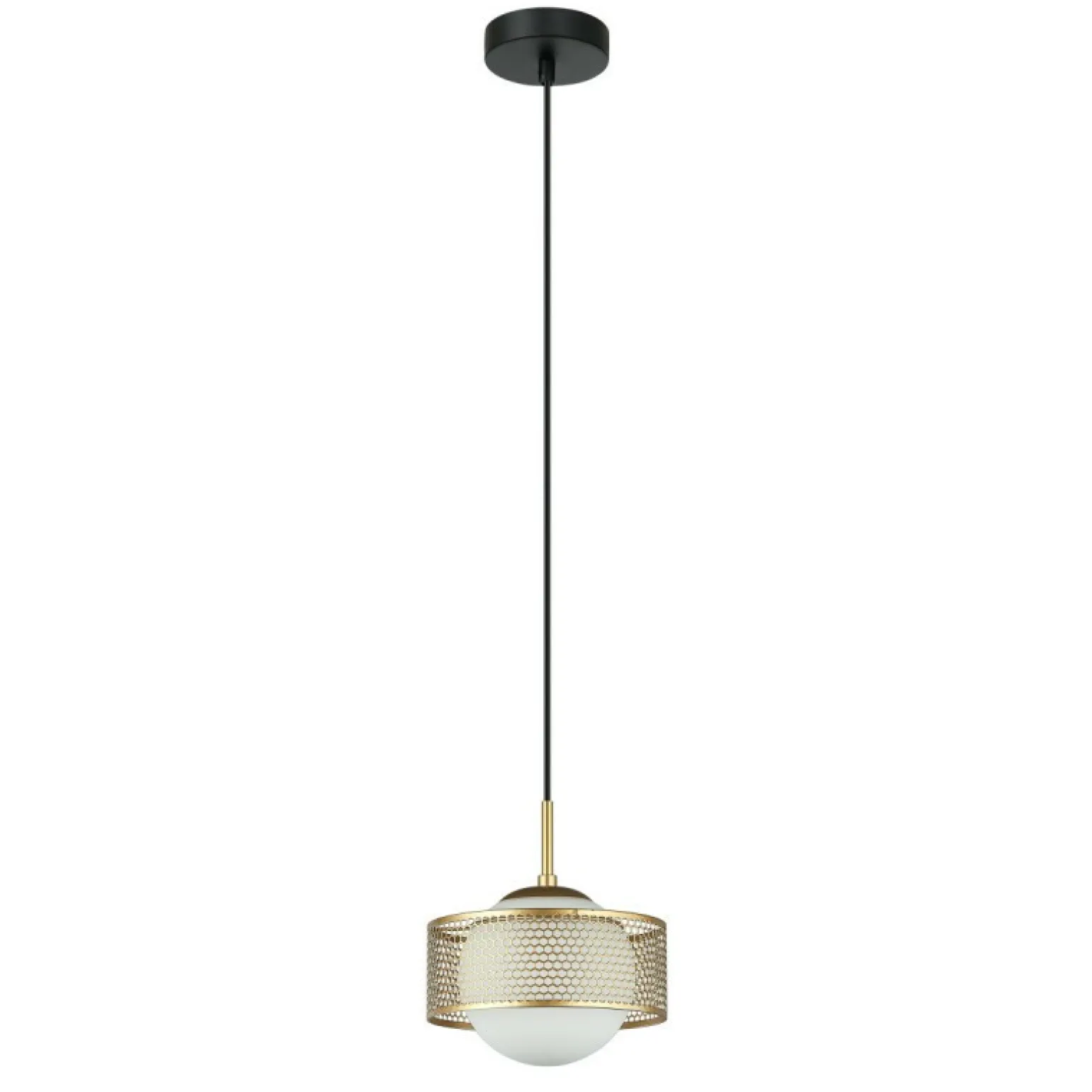 Store Stylowa lampa wisząca ze zdobieniem ⌀20cm PND-55456-1M-GD - LOMICA Żyrandole Nowoczesne