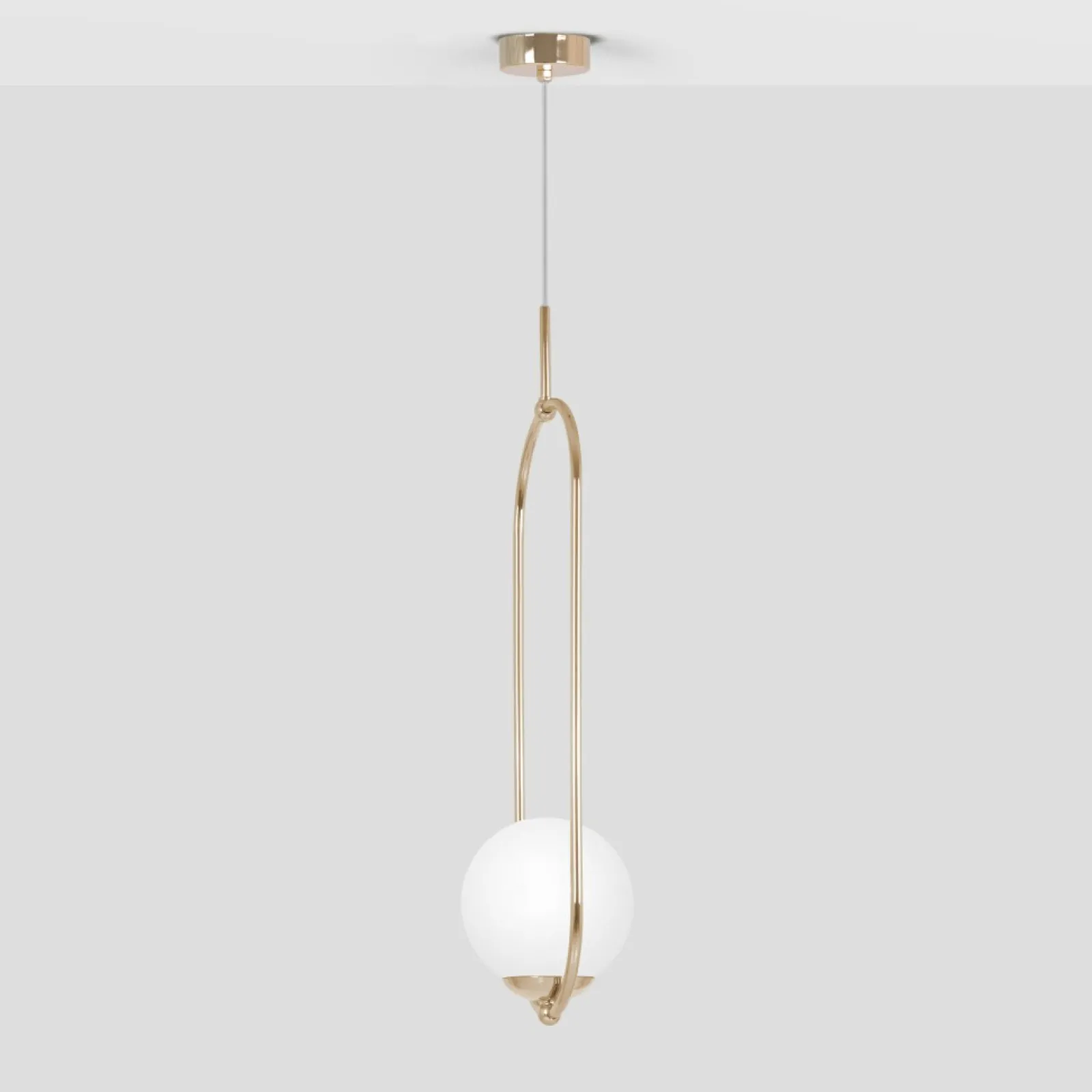 Sklep Kaja Stylowa lampa wisząca, złota konstrukcja z kloszem K-5391 z serii RITUS* Żyrandole Z Kloszami | Żyrandole Nowoczesne