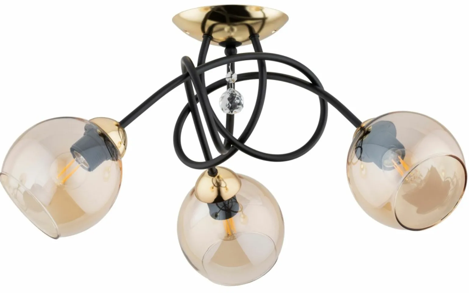 Hot Stylowa lampa z bursztynowymi kloszami AL 62296 MODENA | Kaja Żyrandole Nowoczesne