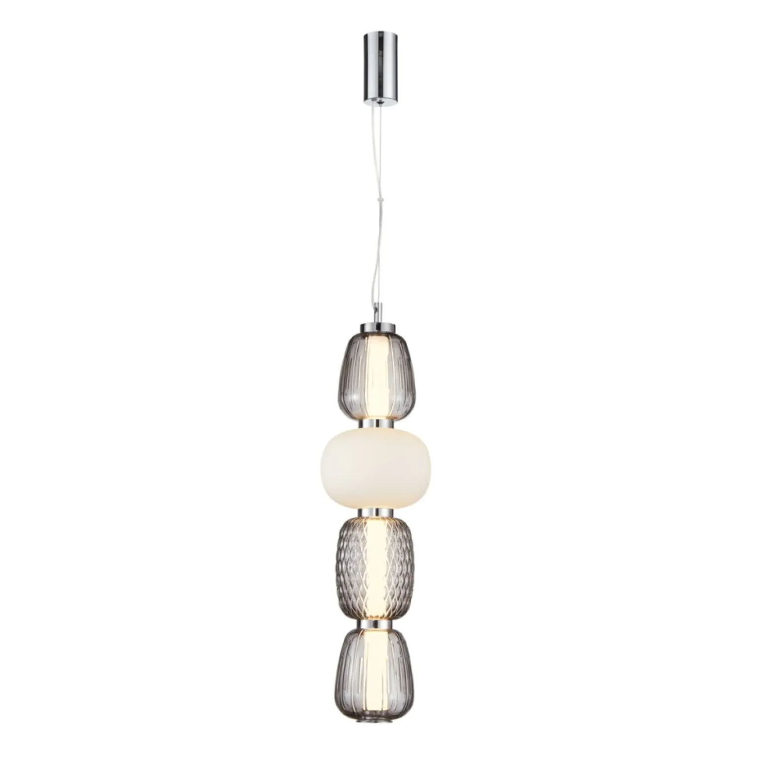 Outlet Stylowa, smukła lampa wisząca LED PND-98374-32W-CH ERIS | Kaja Żyrandole Nowoczesne