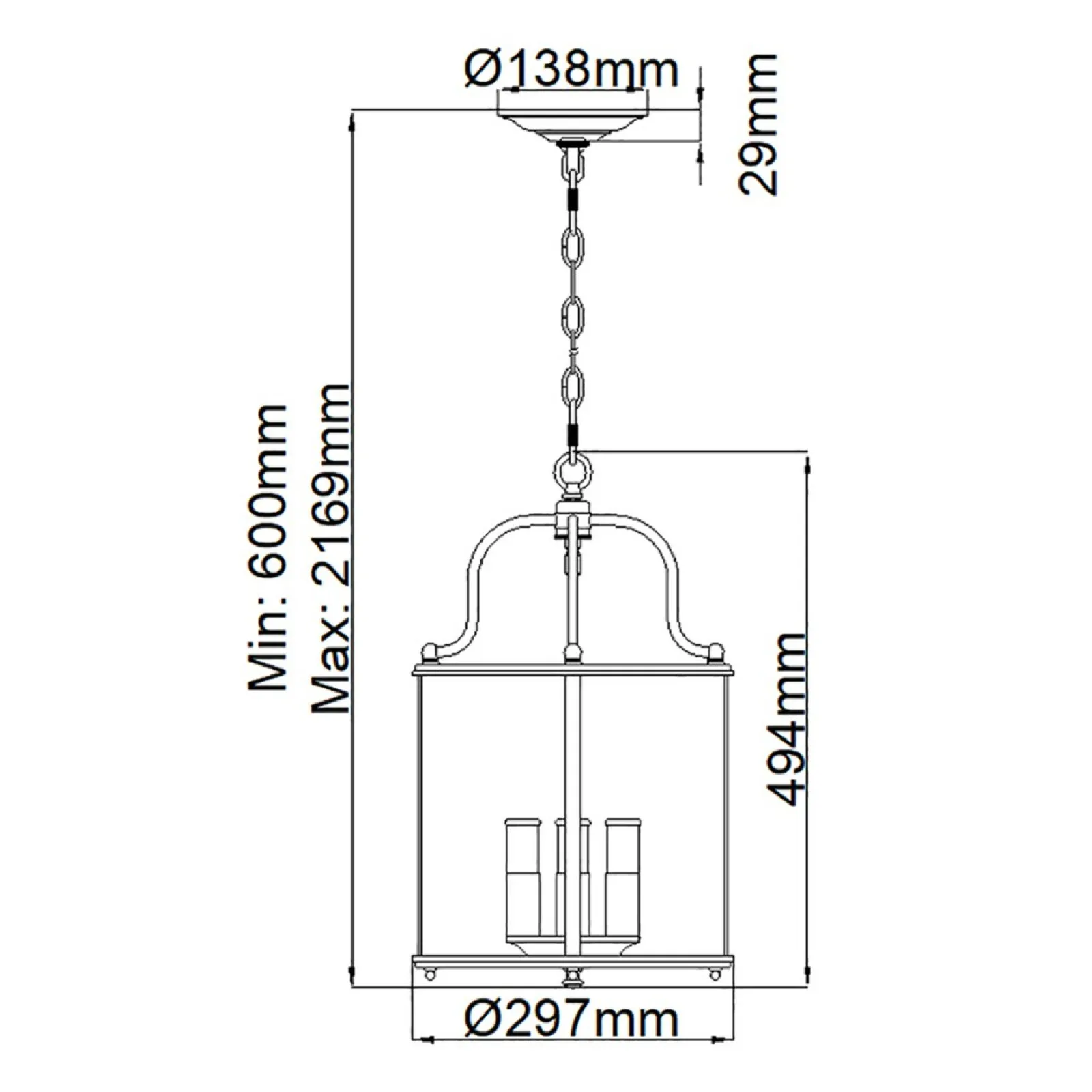 Sklep Kaja Szara lampa wisząca, do jadalni HK-GENTRY-P-M-PW z serii GENTRY* Randole Tradycyjne
