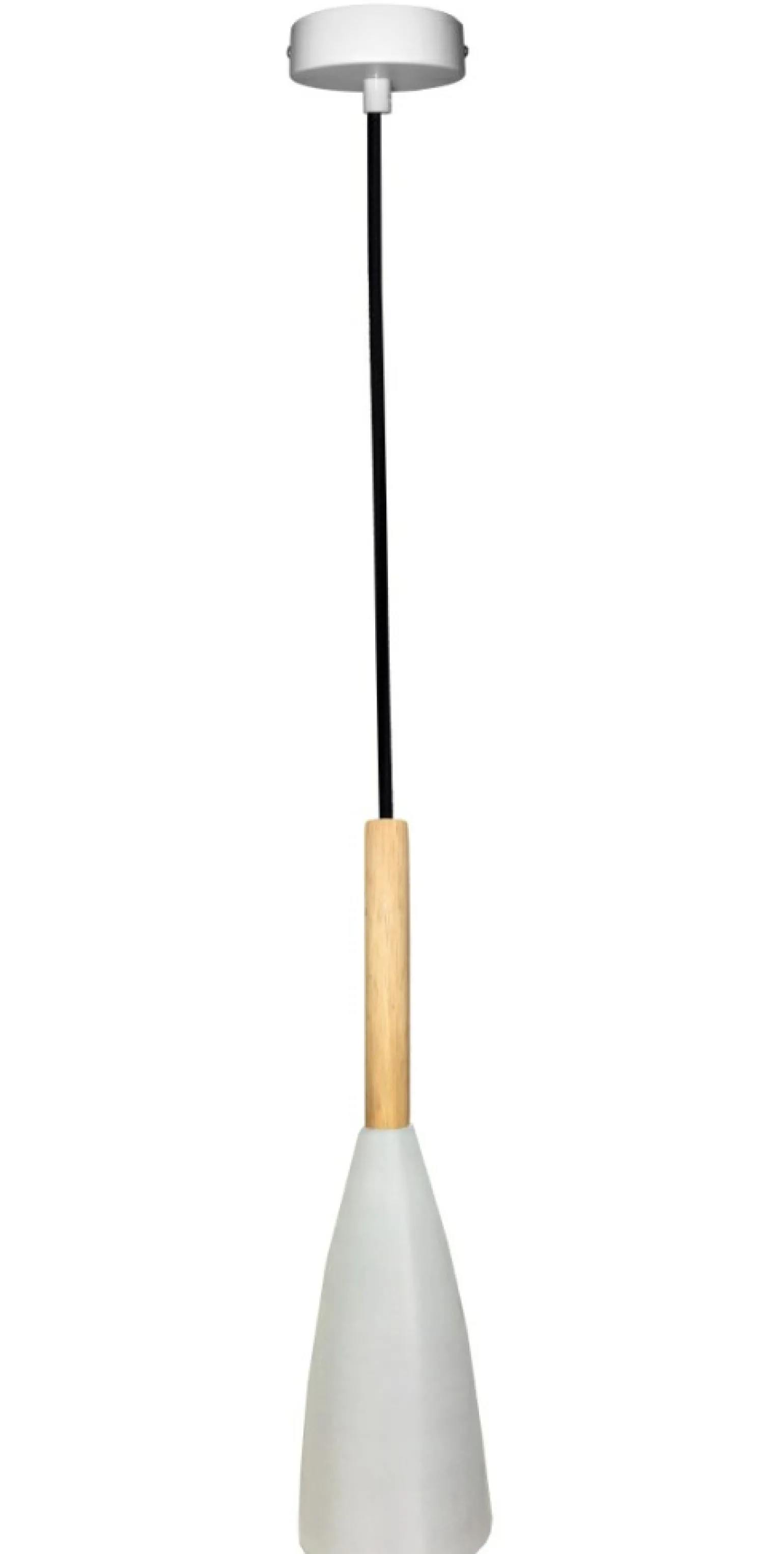 Best Sale Szara lampa wisząca z drewnem E27 LEDEA 50101265 TROSA | Kaja Żyrandole Nowoczesne