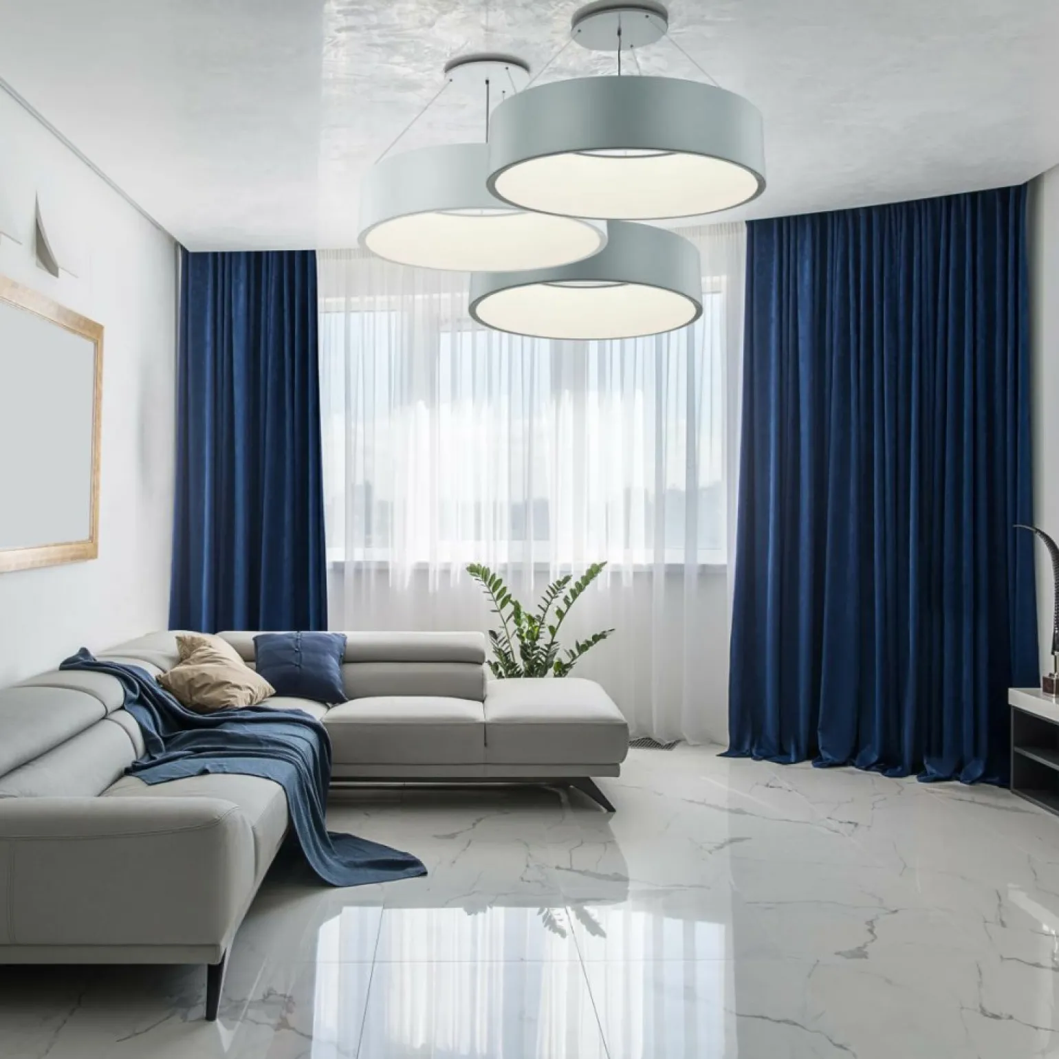 Hot Szara, ledowa obręcz wisząca LP-622/1P GREY MALAGA | Kaja Oświetlenie Żyrandole Nowoczesne