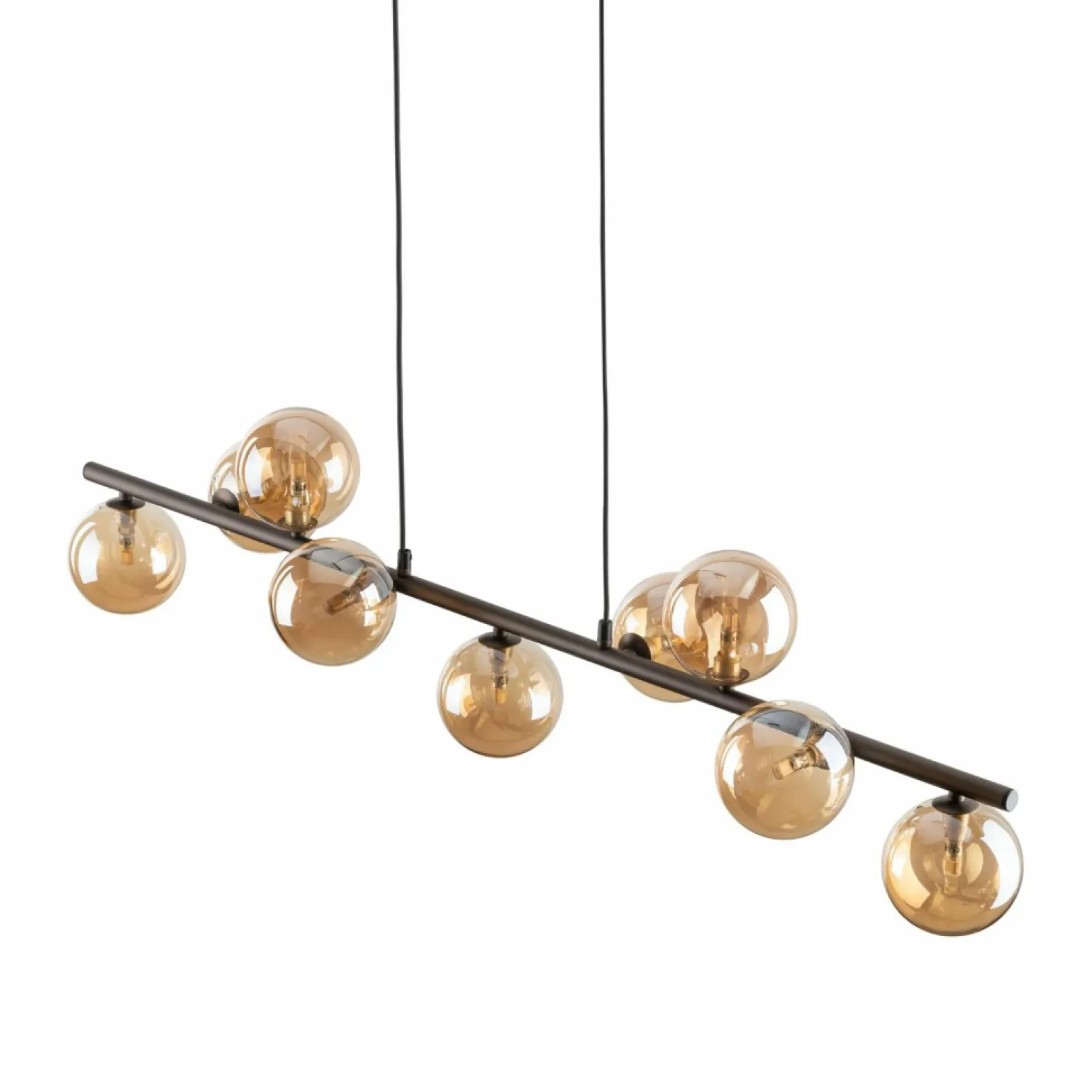 Shop Szeroka, brązowa lampa wisząca nad stół TK 4340 ESTERA BROWN | Kaja Żyrandole Nowoczesne