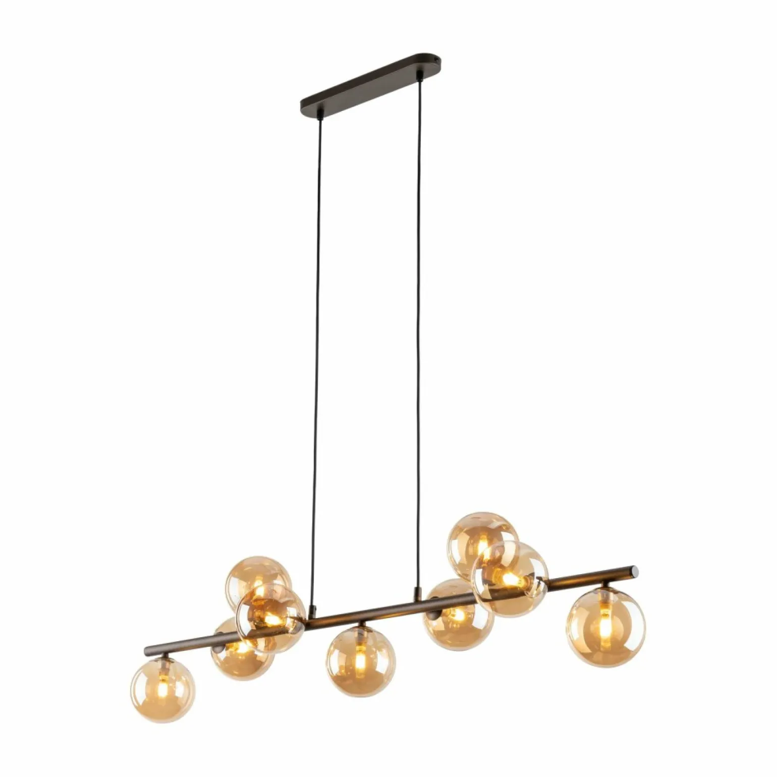 Shop Szeroka, brązowa lampa wisząca nad stół TK 4340 ESTERA BROWN | Kaja Żyrandole Nowoczesne