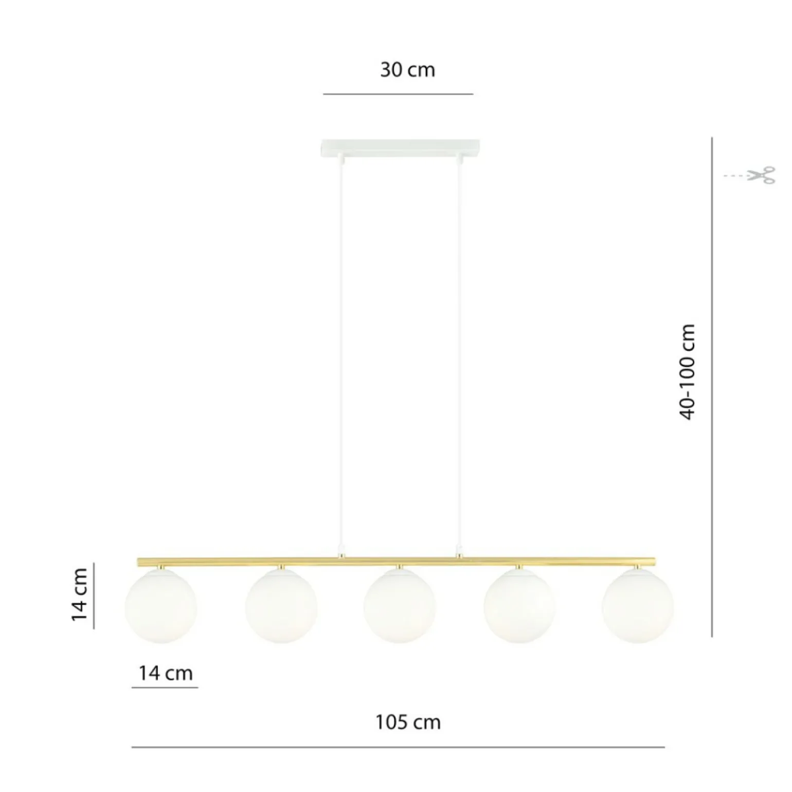 Sale Szeroka lampa wisząca do eleganckiej jadalni 1255/5 z serii ALLORA Żyrandole Nowoczesne
