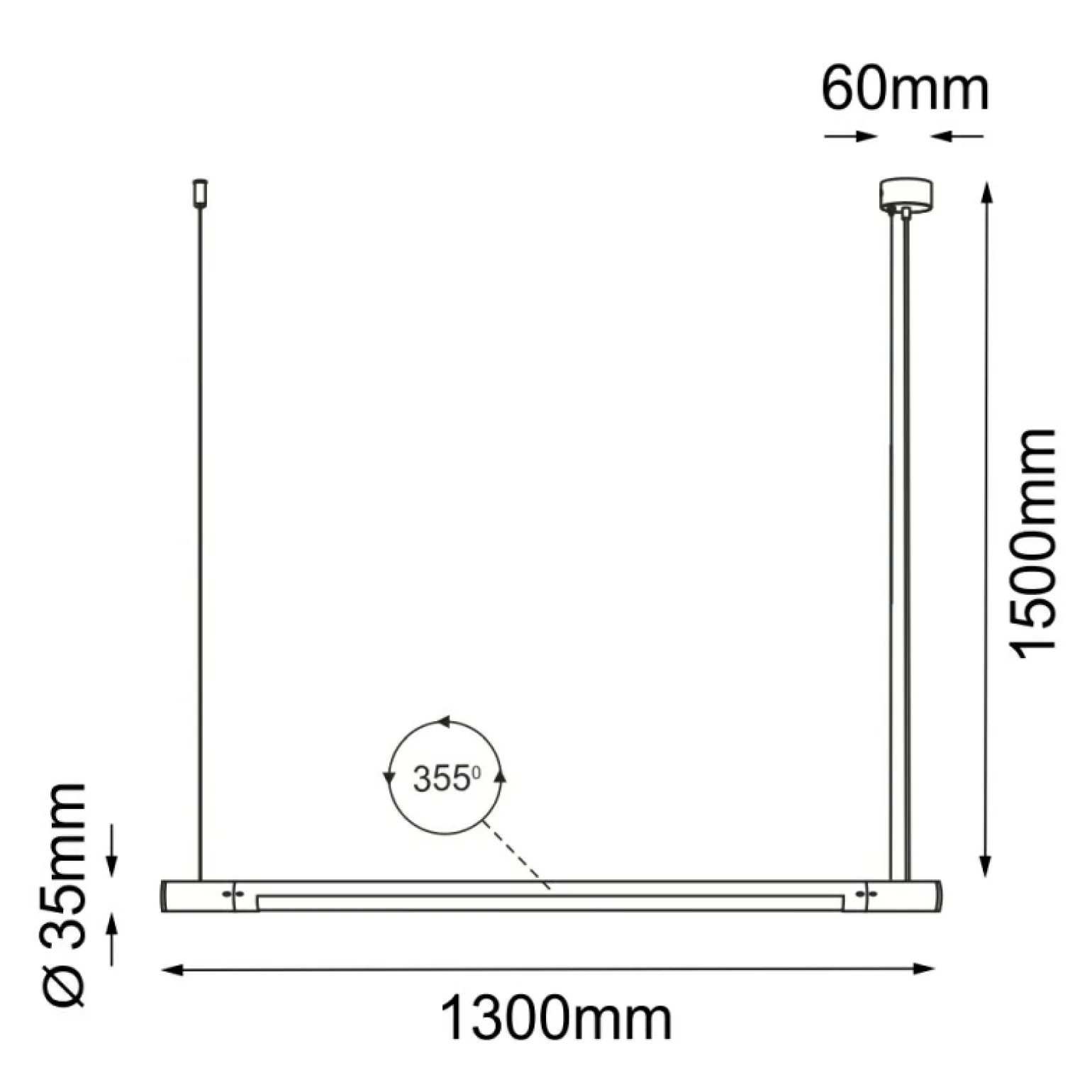Cheap Szeroka lampa wisząca na świetlówkę 130cm ANT 5054 IBARA | Kaja Żyrandole Nowoczesne