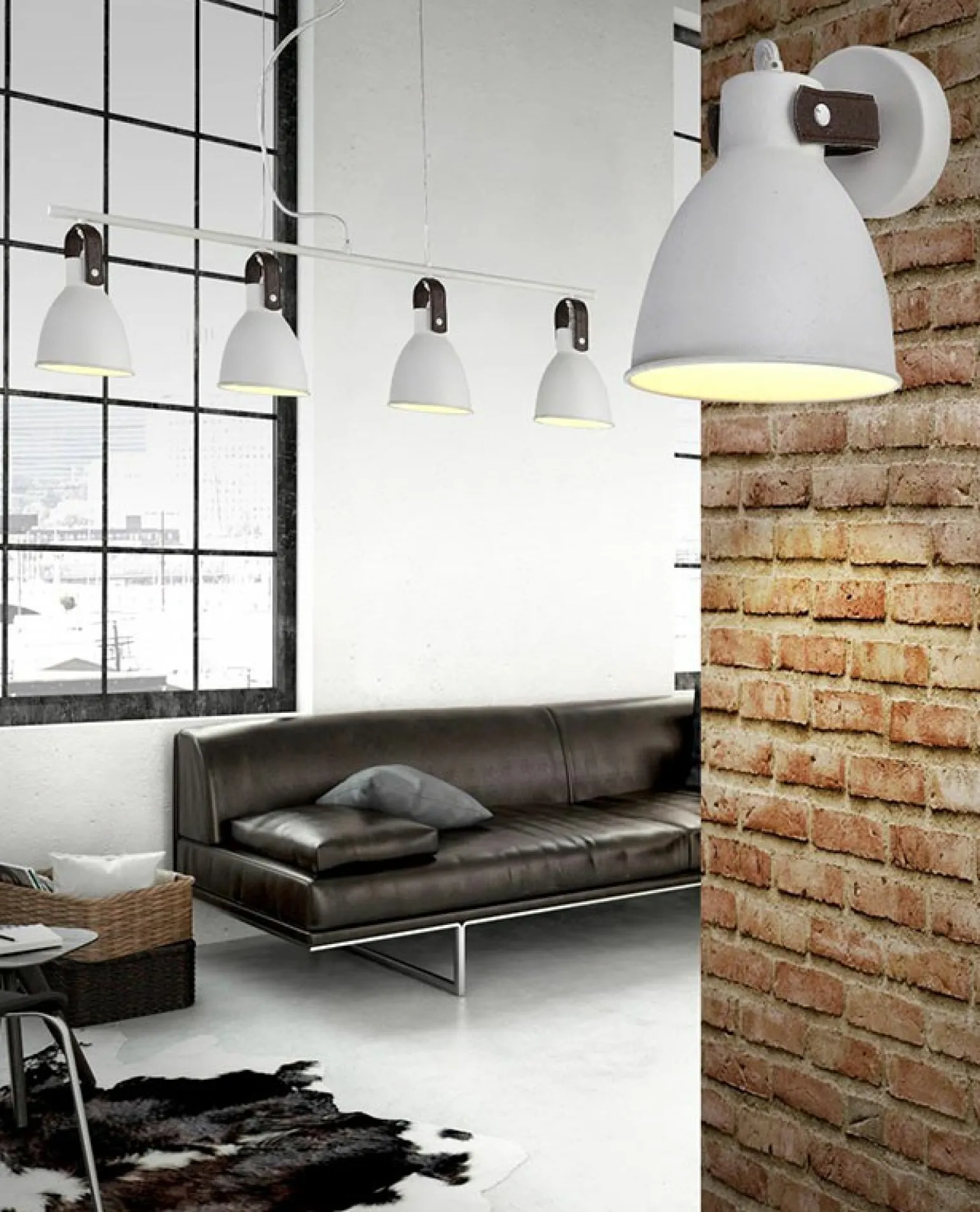 Best Szeroka lampa wisząca w stylu rustykalnym AZ1282 TESSIO | Kaja Żyrandole Nowoczesne