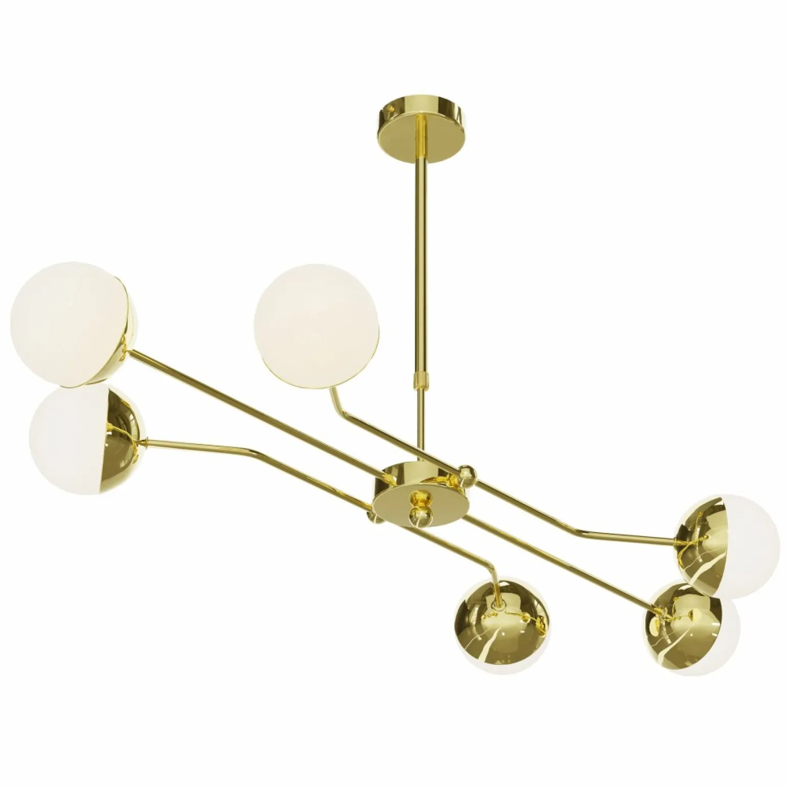 Best Sale Szeroka lampa z białymi kloszami JUP 1980 TR6 MS TRENTO | Kaja Żyrandole Nowoczesne