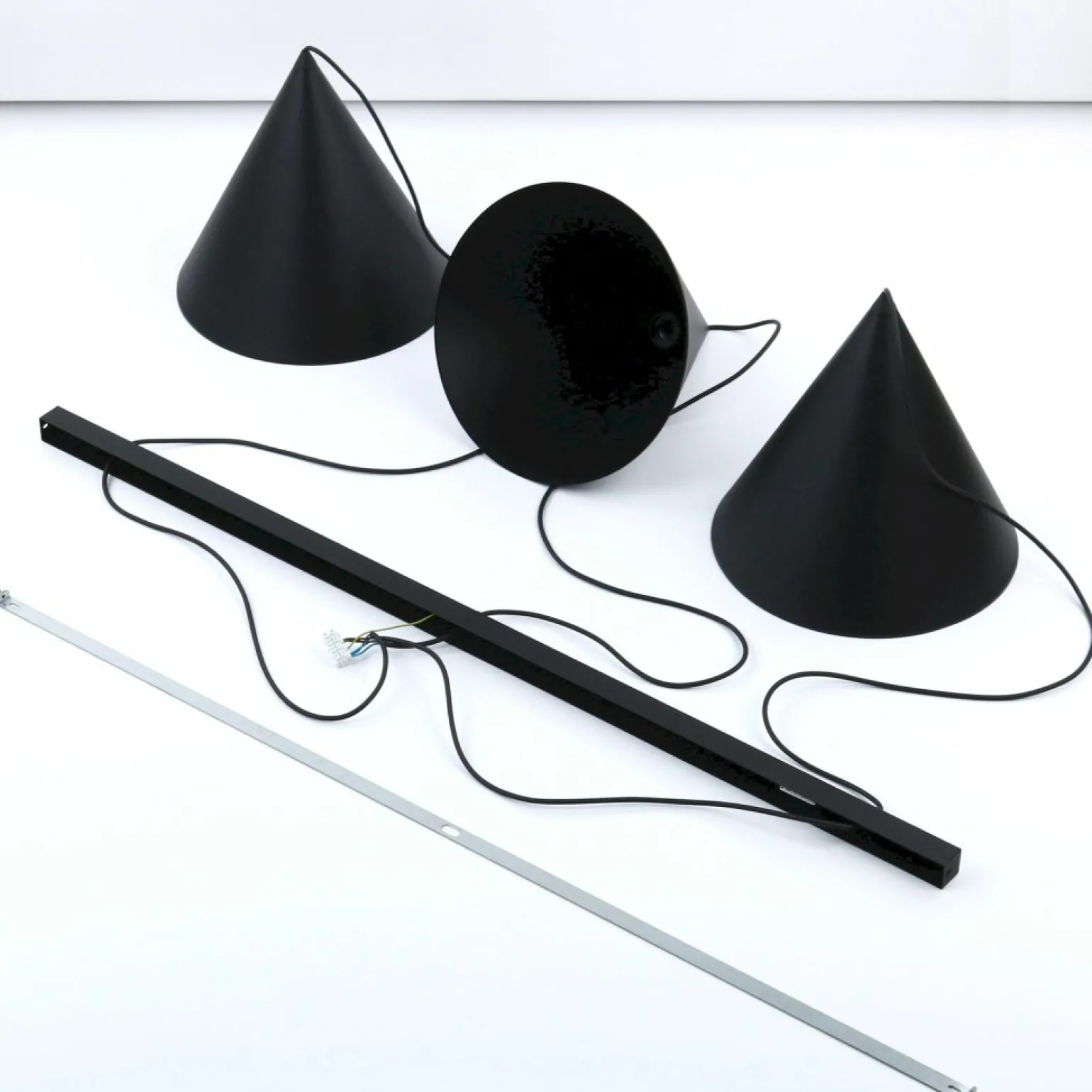 Fashion Szeroka listwa ze zwisami, nad stół TK 10060 CONO BLACK | Kaja Żyrandole Nowoczesne