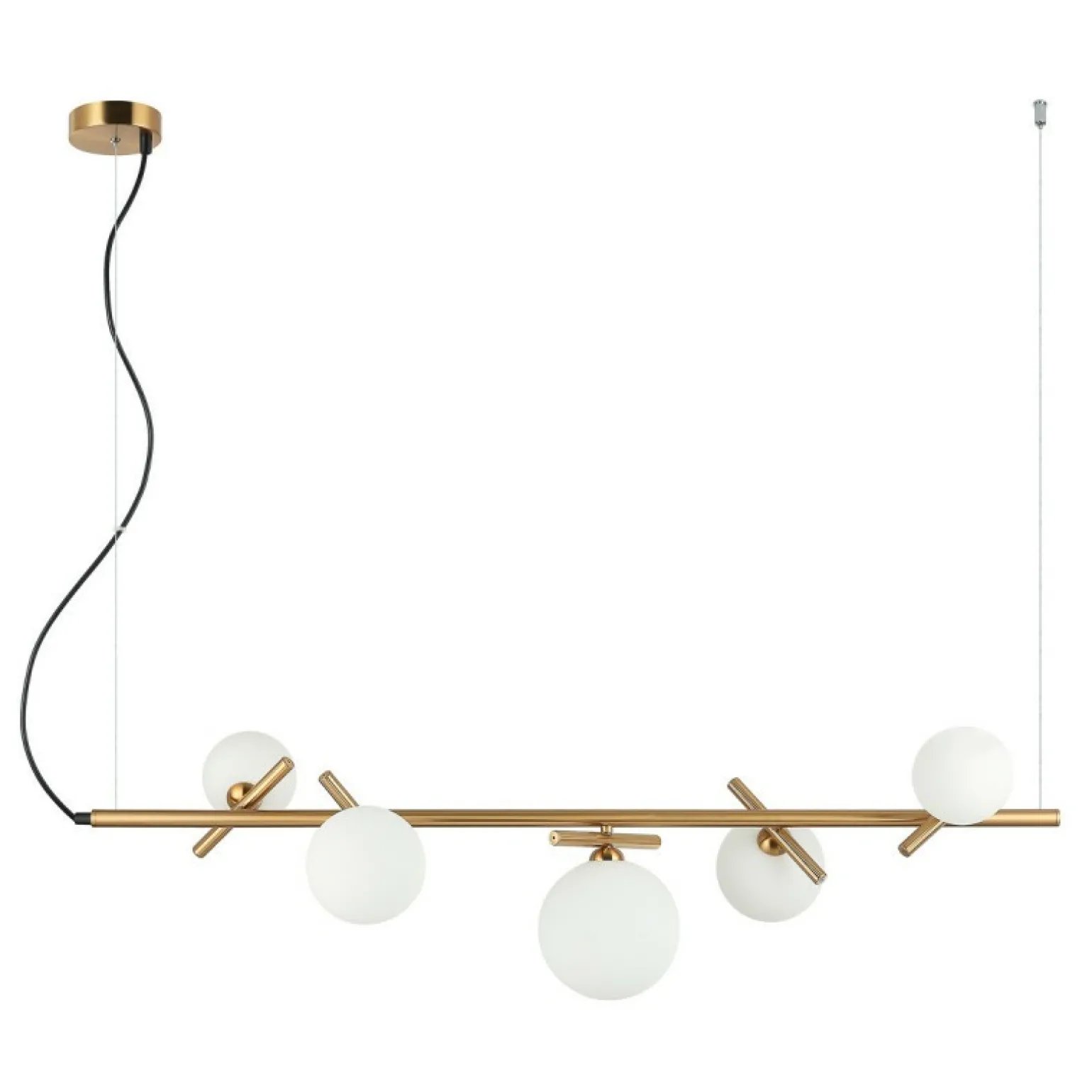 New Szeroka, złota lampa wisząca nad stół PND-5622-5-BRO-W z serii REVERSO Żyrandole Nowoczesne
