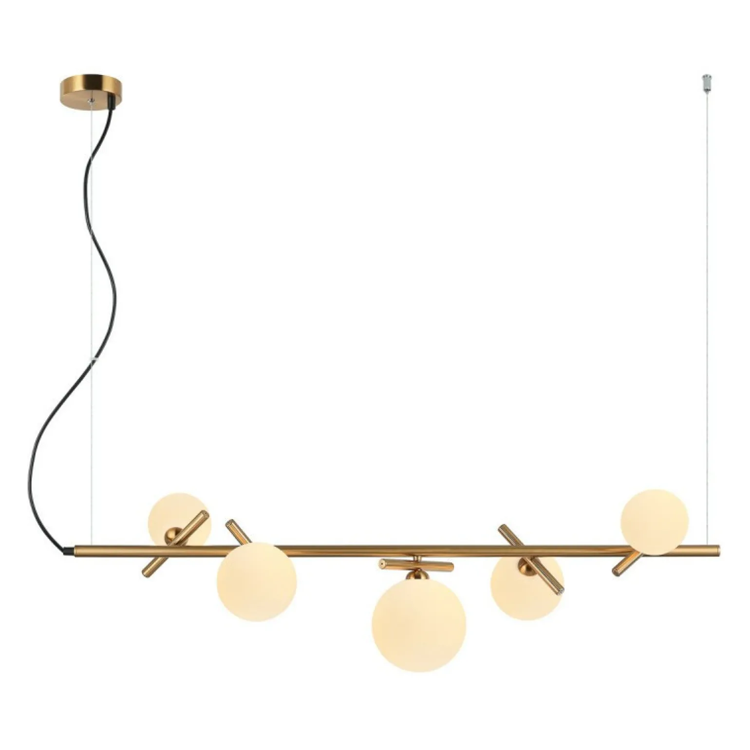 New Szeroka, złota lampa wisząca nad stół PND-5622-5-BRO-W z serii REVERSO Żyrandole Nowoczesne