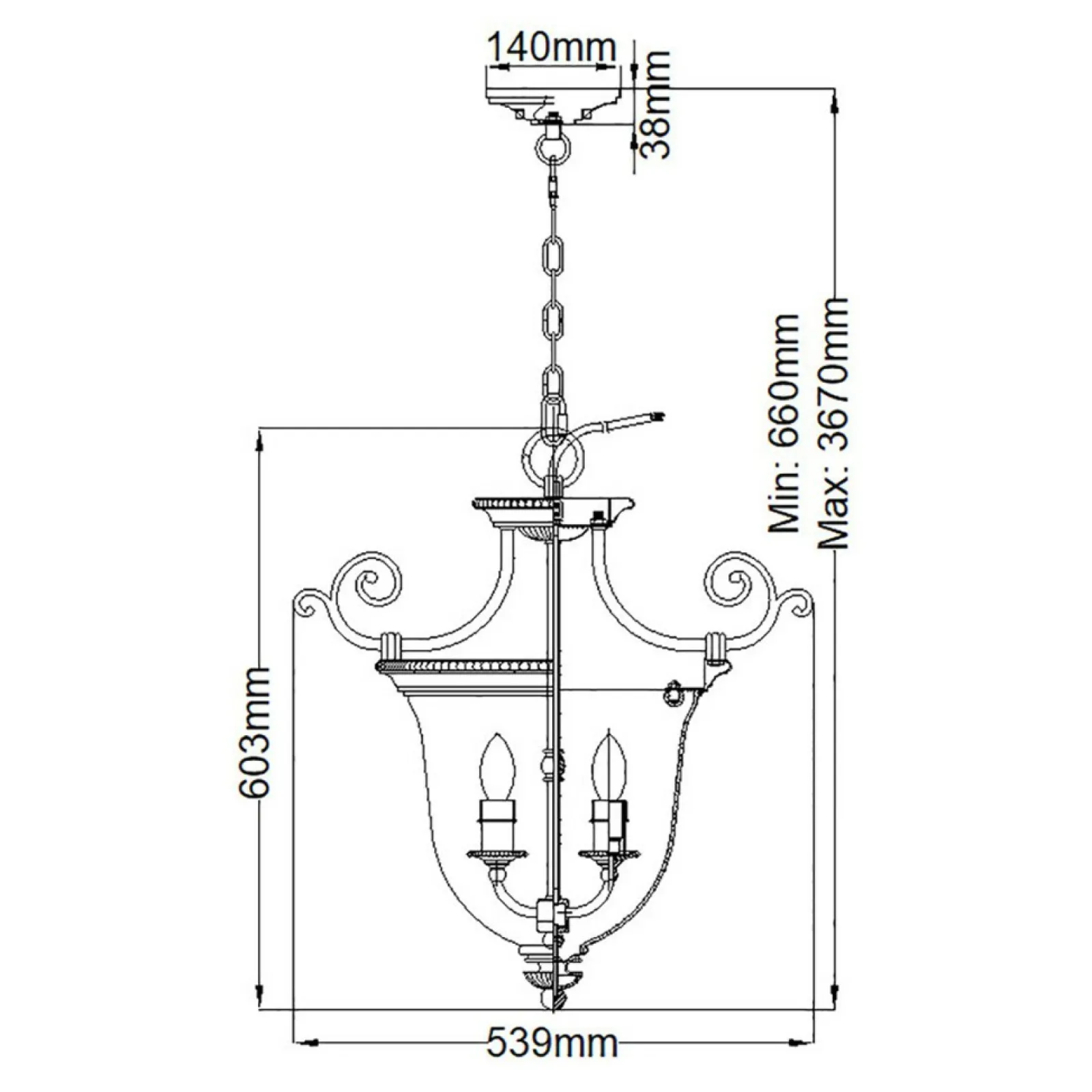 Sklep Kaja Szklana lampa wisząca, pałacowa HK-CAMBRIDGE-P-S z serii CAMBRIDGE* Randole Tradycyjne