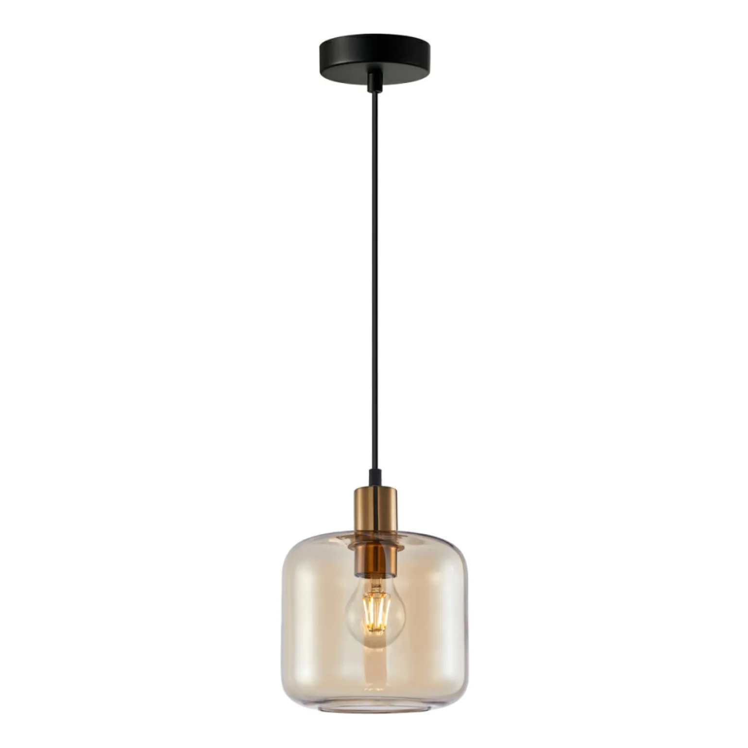 Fashion Szklana lampa wisząca z kloszem PND-29257A-1-BRO-AMB z serii ZONA Żyrandole Nowoczesne