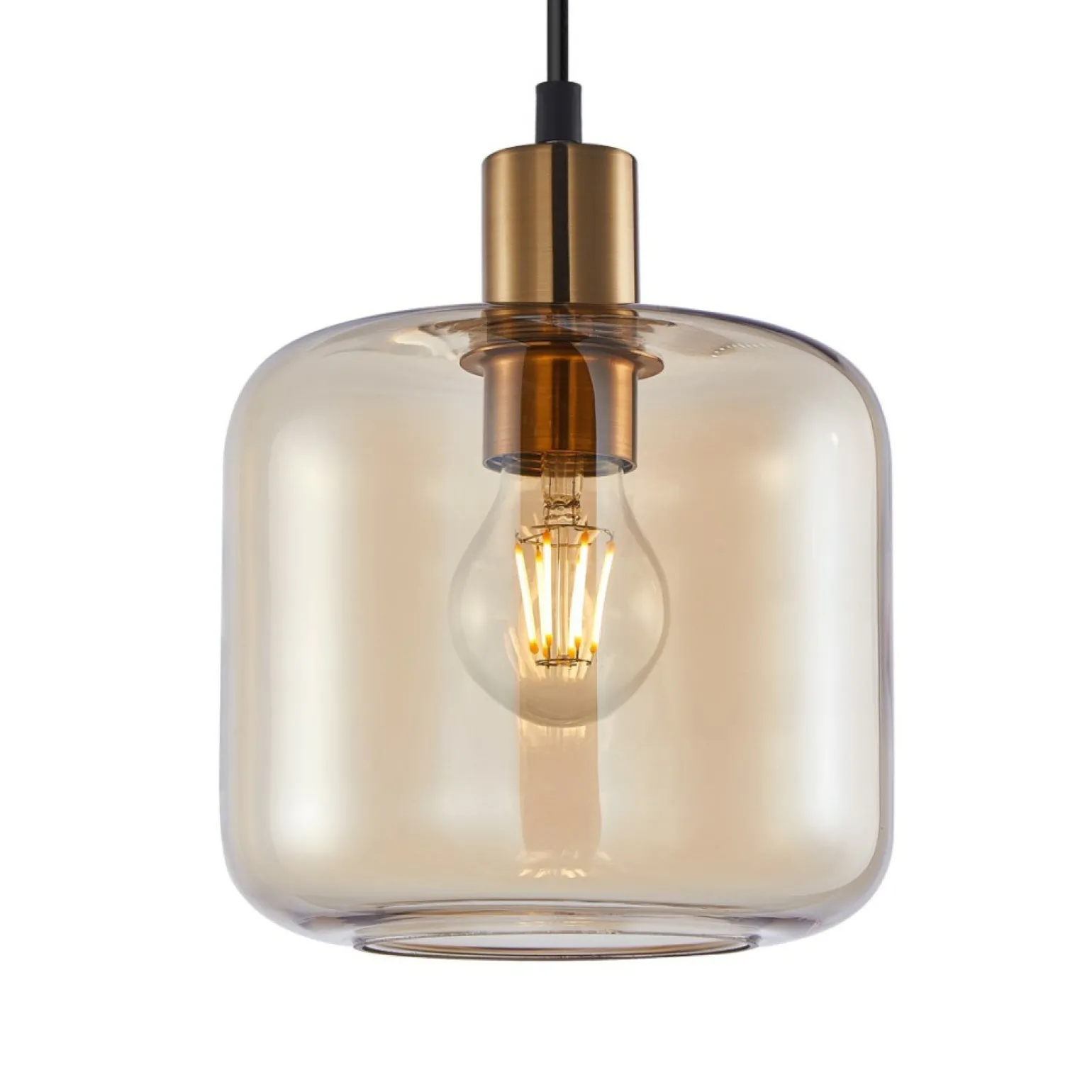 Fashion Szklana lampa wisząca z kloszem PND-29257A-1-BRO-AMB z serii ZONA Żyrandole Nowoczesne