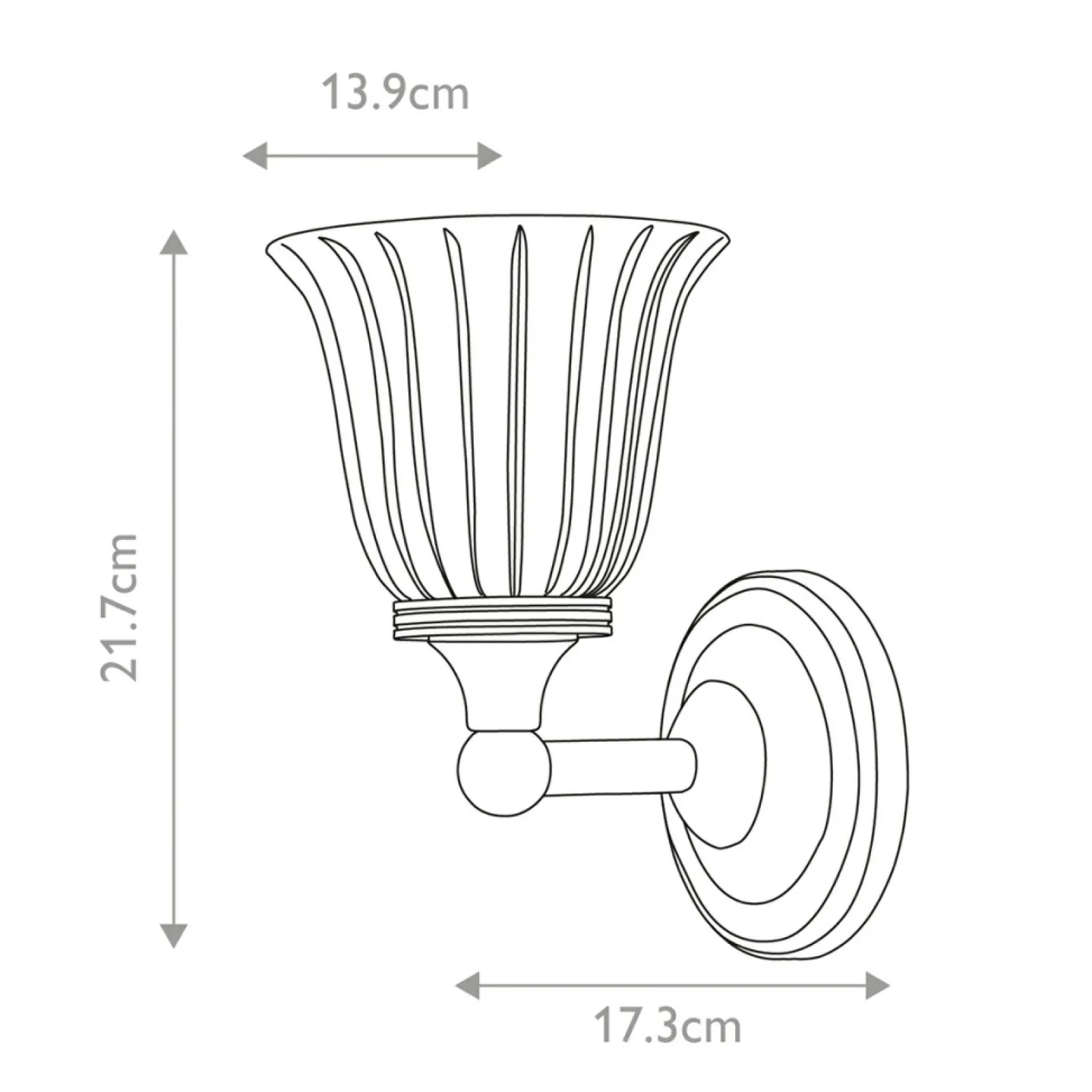 Sklep Kaja Szklany kinkiet, chromowana oprawa BATH-AUSTEN1-PC z serii AUSTEN* Kinkiety Tradycyjne