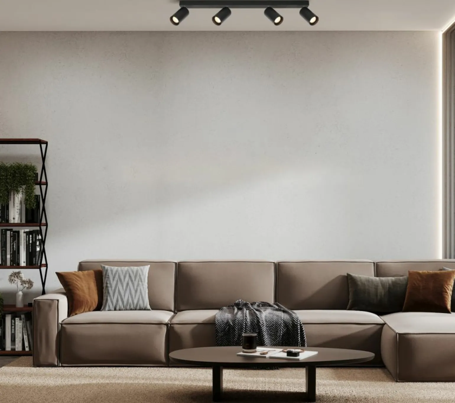 Fashion Techniczna lampa sufitowa ze spotami SPL-23436-4-BK NESTO | Kaja Żyrandole Nowoczesne